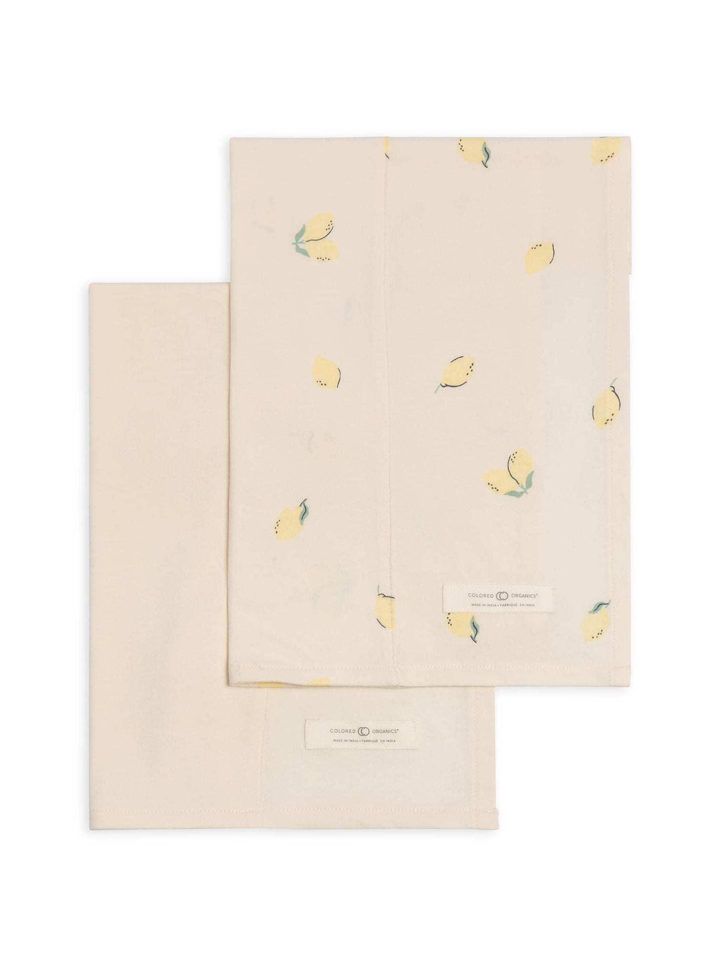 Organic Baby Burp Cloth (2-pack) - Lemon + Ivory