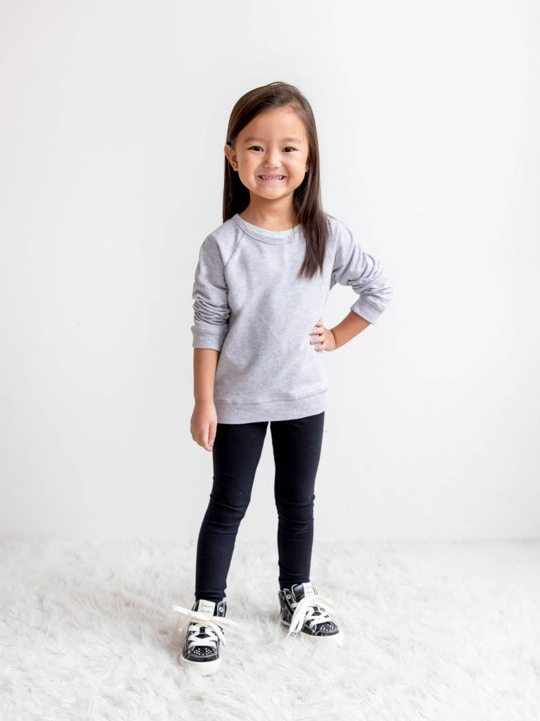 Organic Baby and Kids Unisex Brooklyn Pullover -Heather Grey