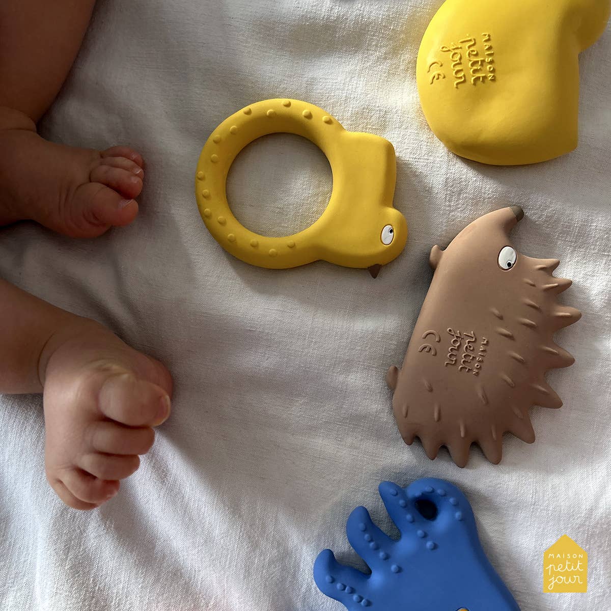 Natural rubber bath toy The Hedgehogs