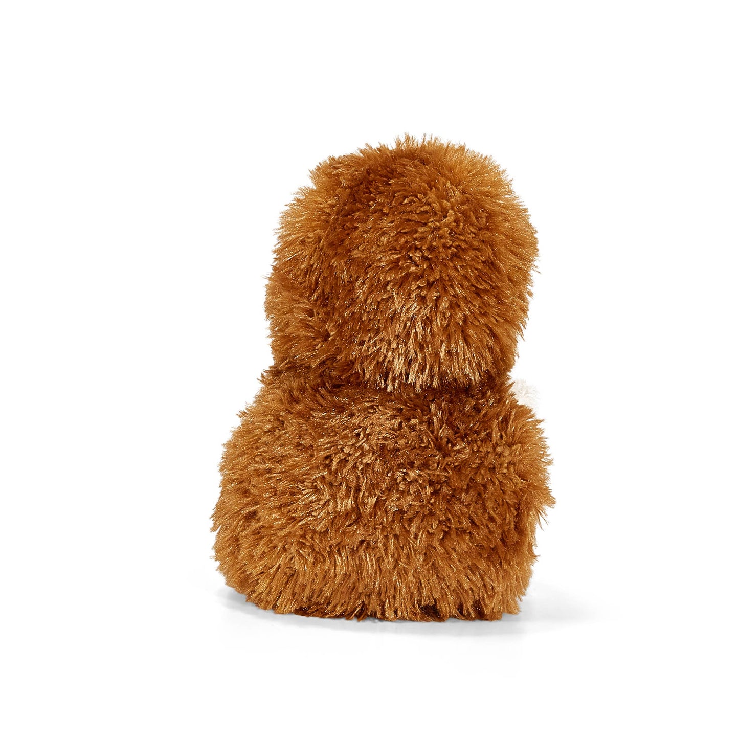 Brown plush toy on a white background