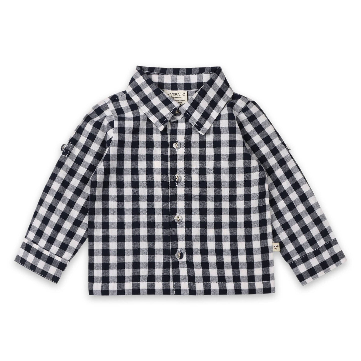 Oxford Gingham Baby Shirt & Overall Jumpsuit -Organic