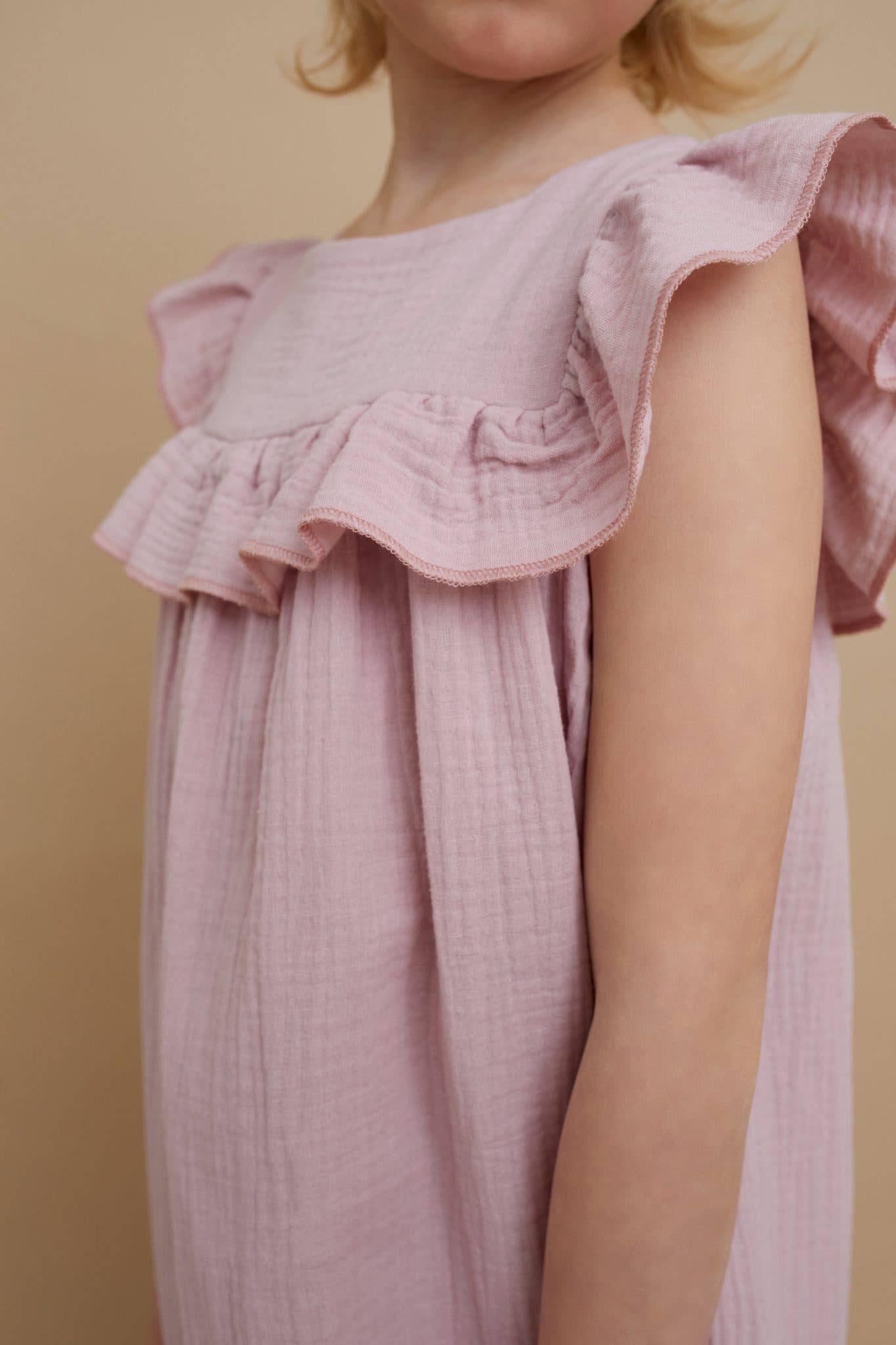 MUSLIN COTTON DRESS WITH COLLAR