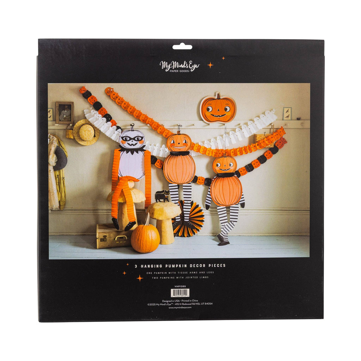 Back side of packaging for the 3 handing decor pieces.