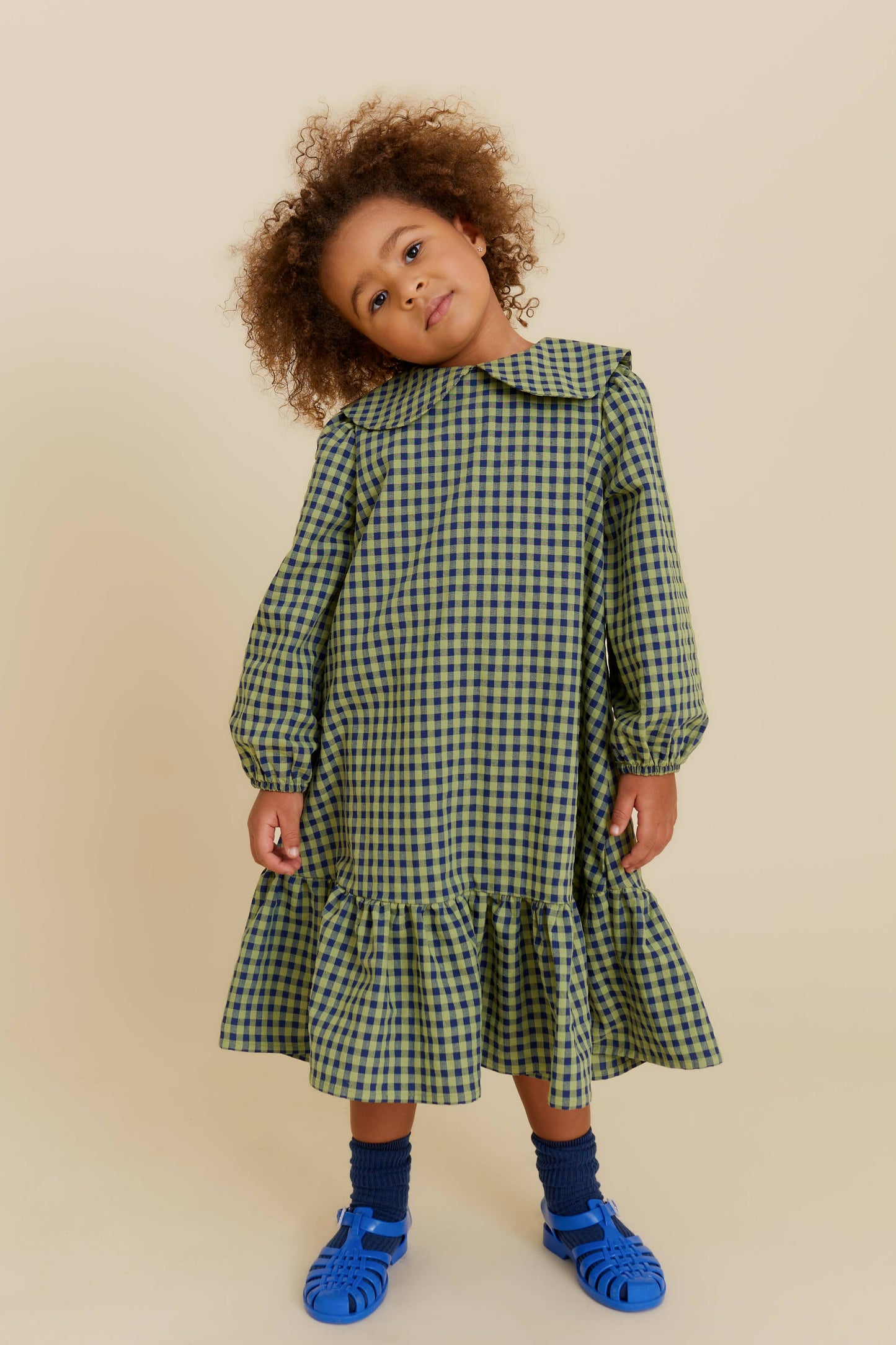 CHECKERED DRESS WITH COLLAR
