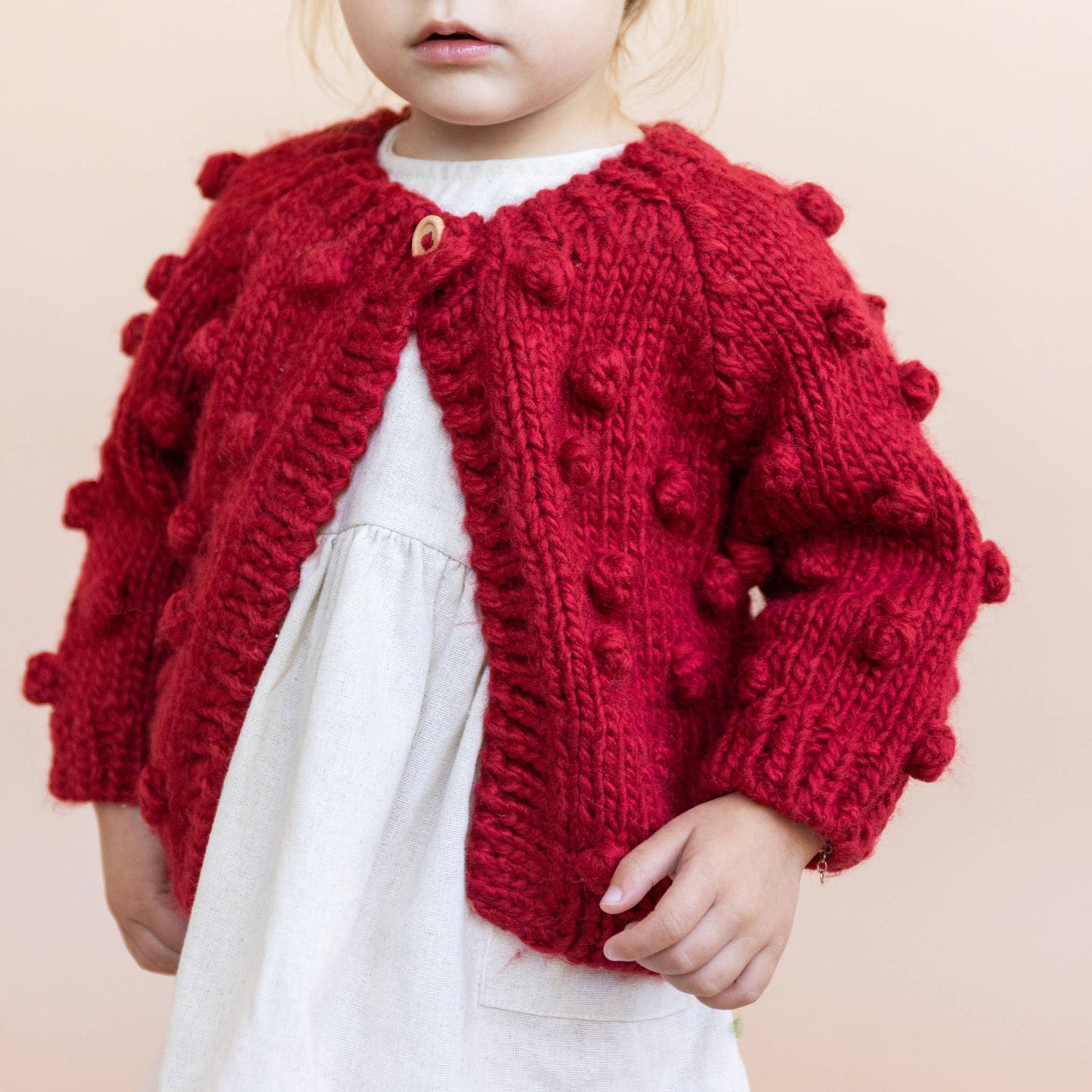 Popcorn Cardigan Red Baby Kid Sweater Valentine Christmas