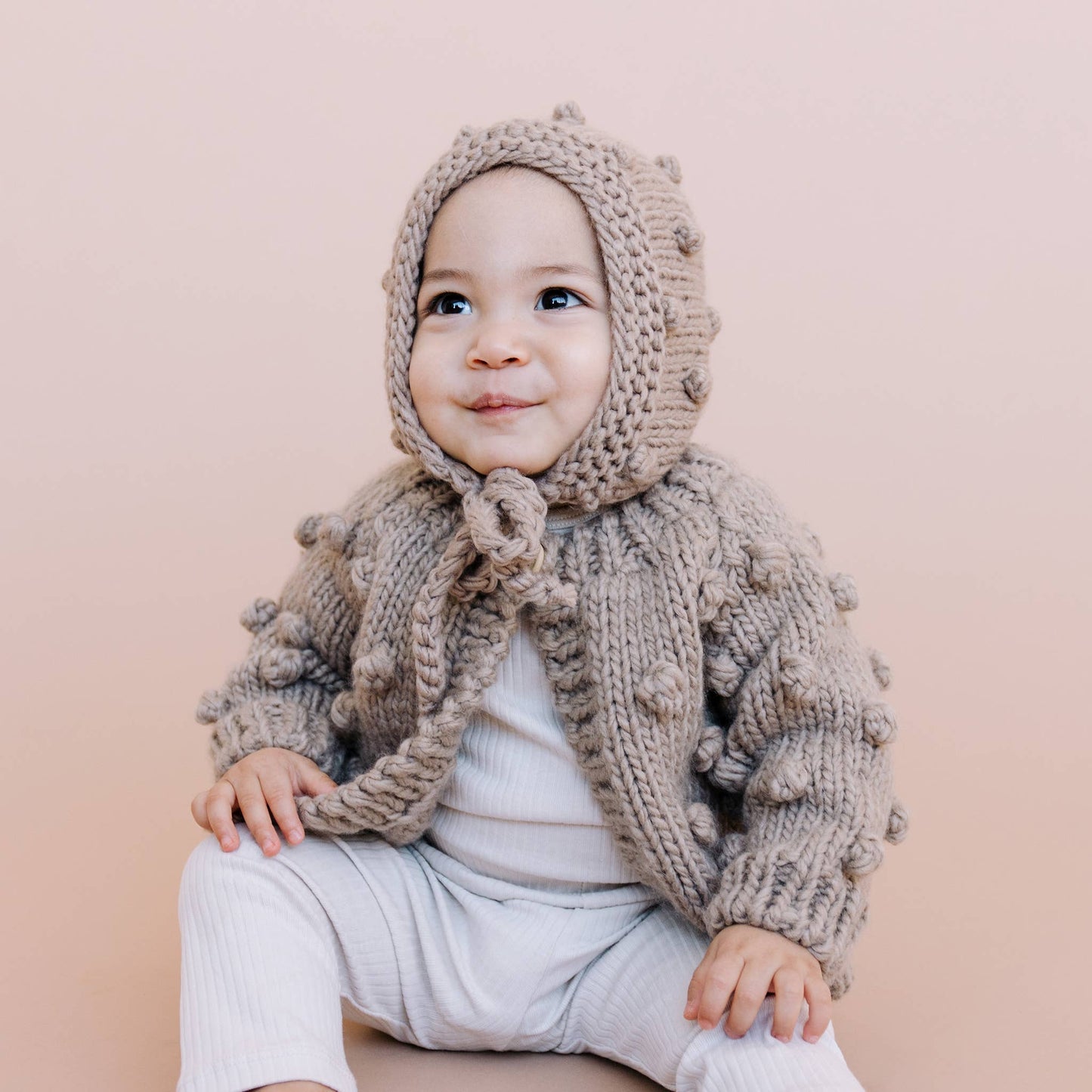 Popcorn Cardigan Flax Baby Kids Sweater Clothing Gift