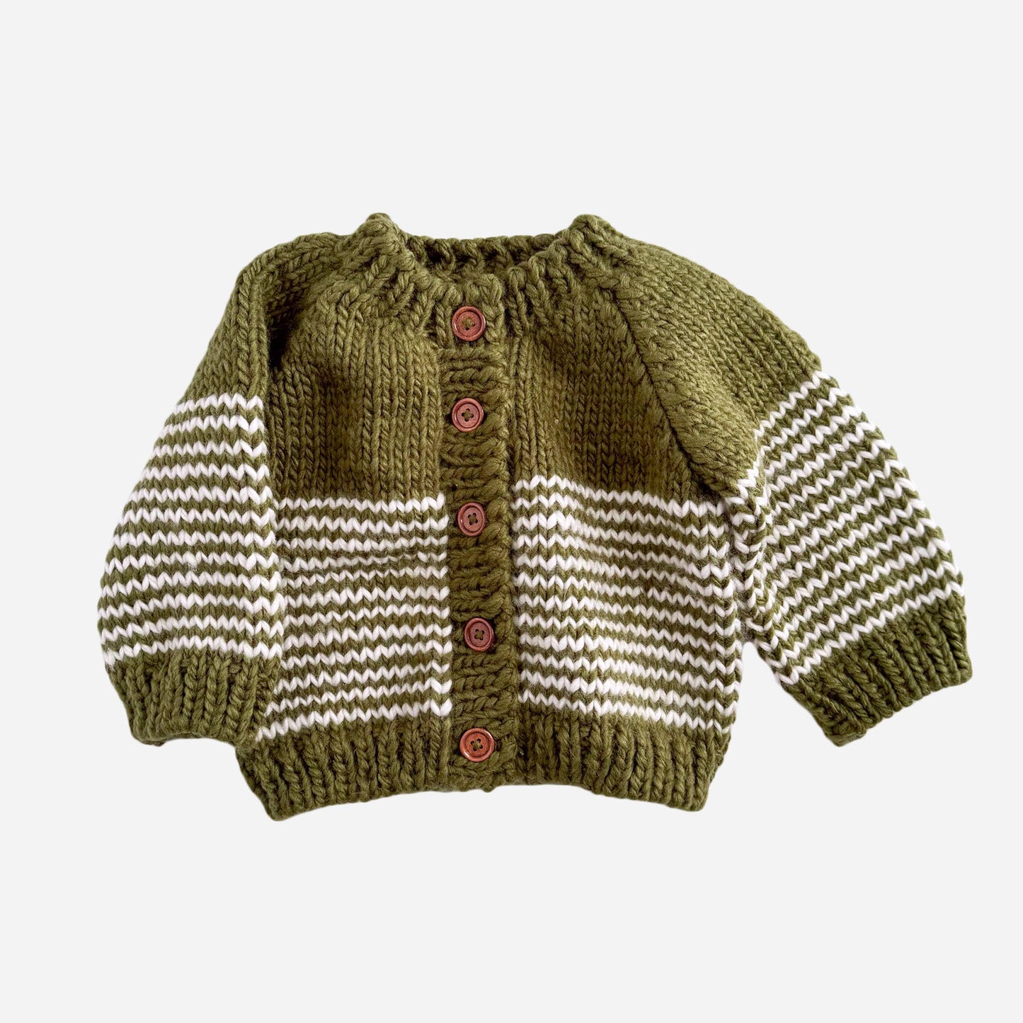 Stripe Cardigan Moss/Cream | Kid Baby Sweater | Fall Holiday