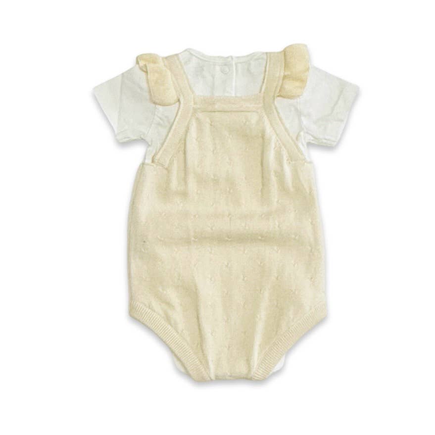 Strawberry Embroidered Knit Baby Ruffle Romper Set (Organic)