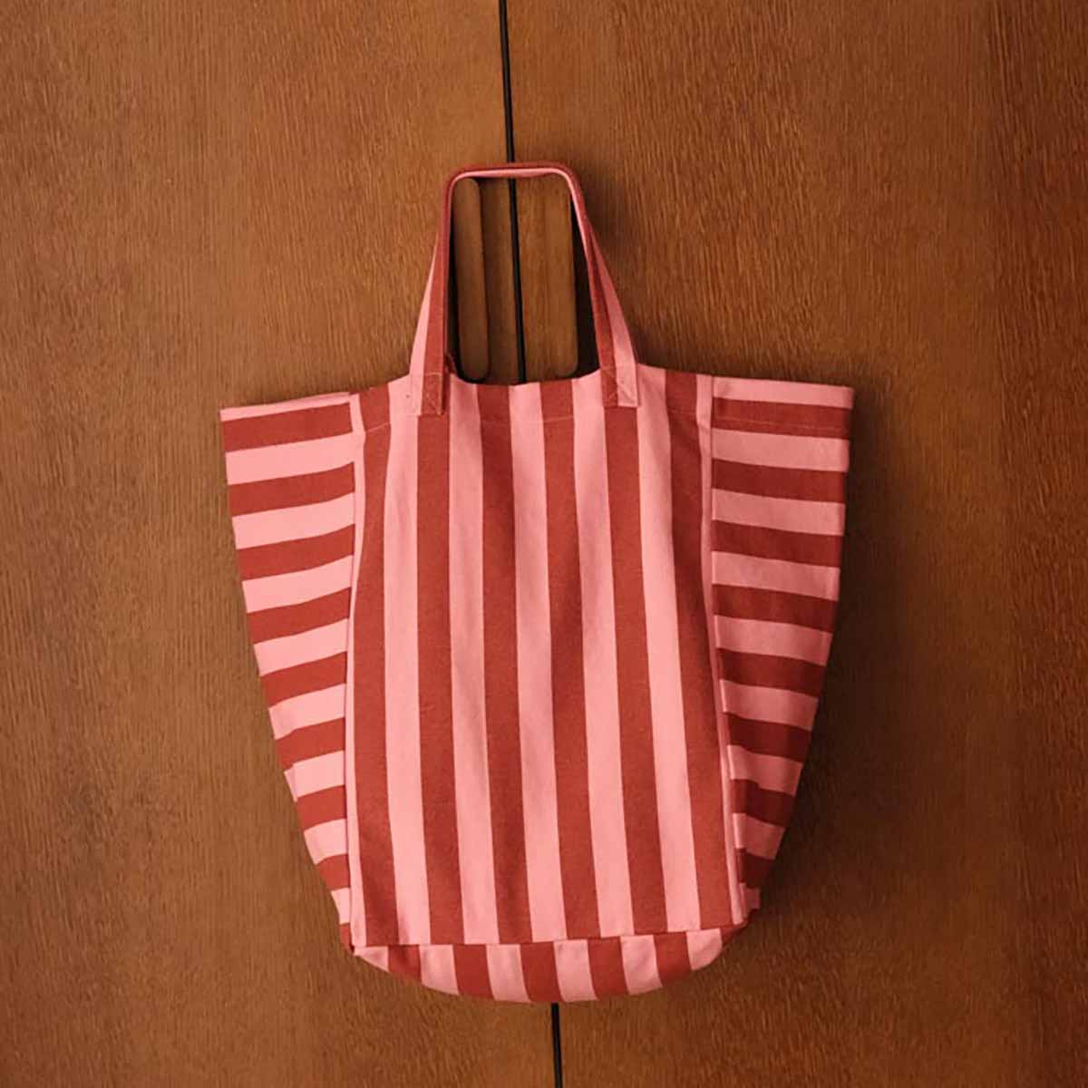 ELISABETH TOTE BAG STRIPES BRICK / PINK