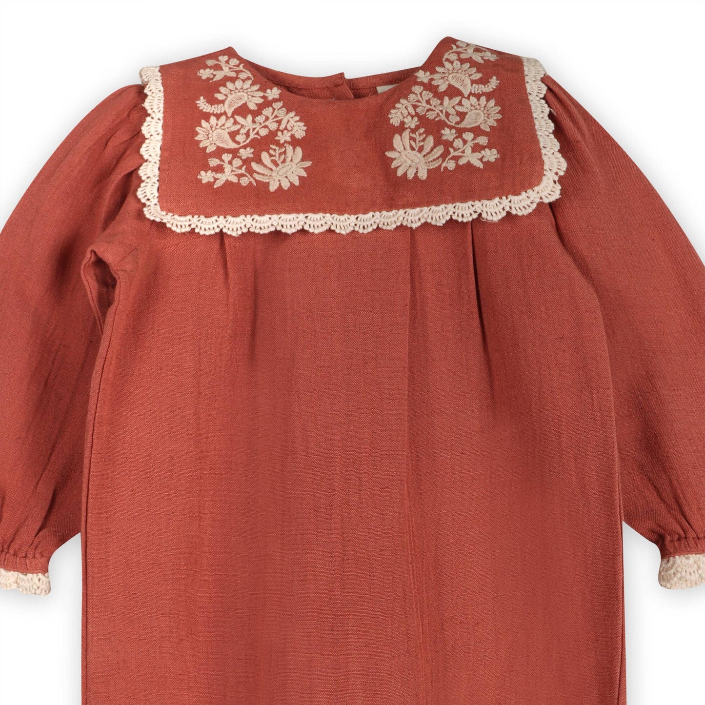 Vena Embroidery Collar Baby Jumpsuit & Headband (Organic)