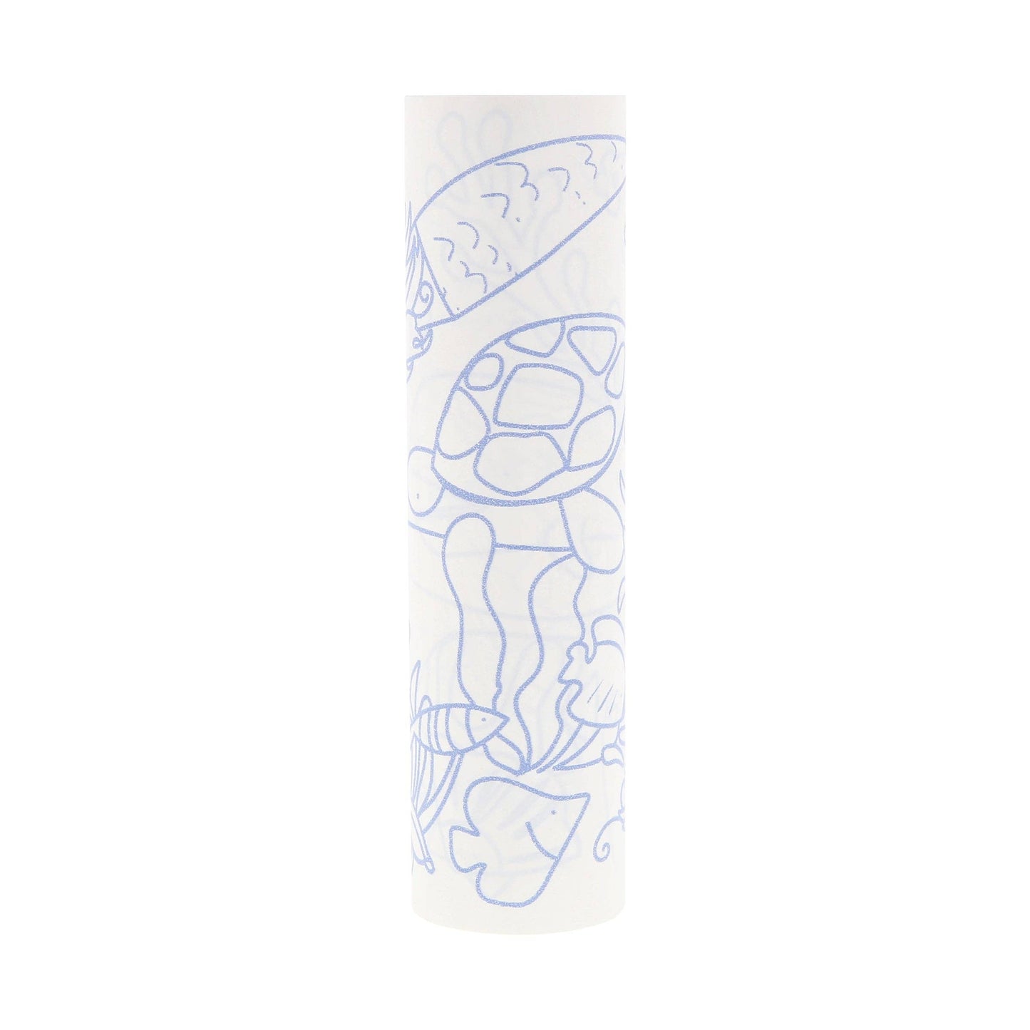 Rolled up coloring sheet on white background