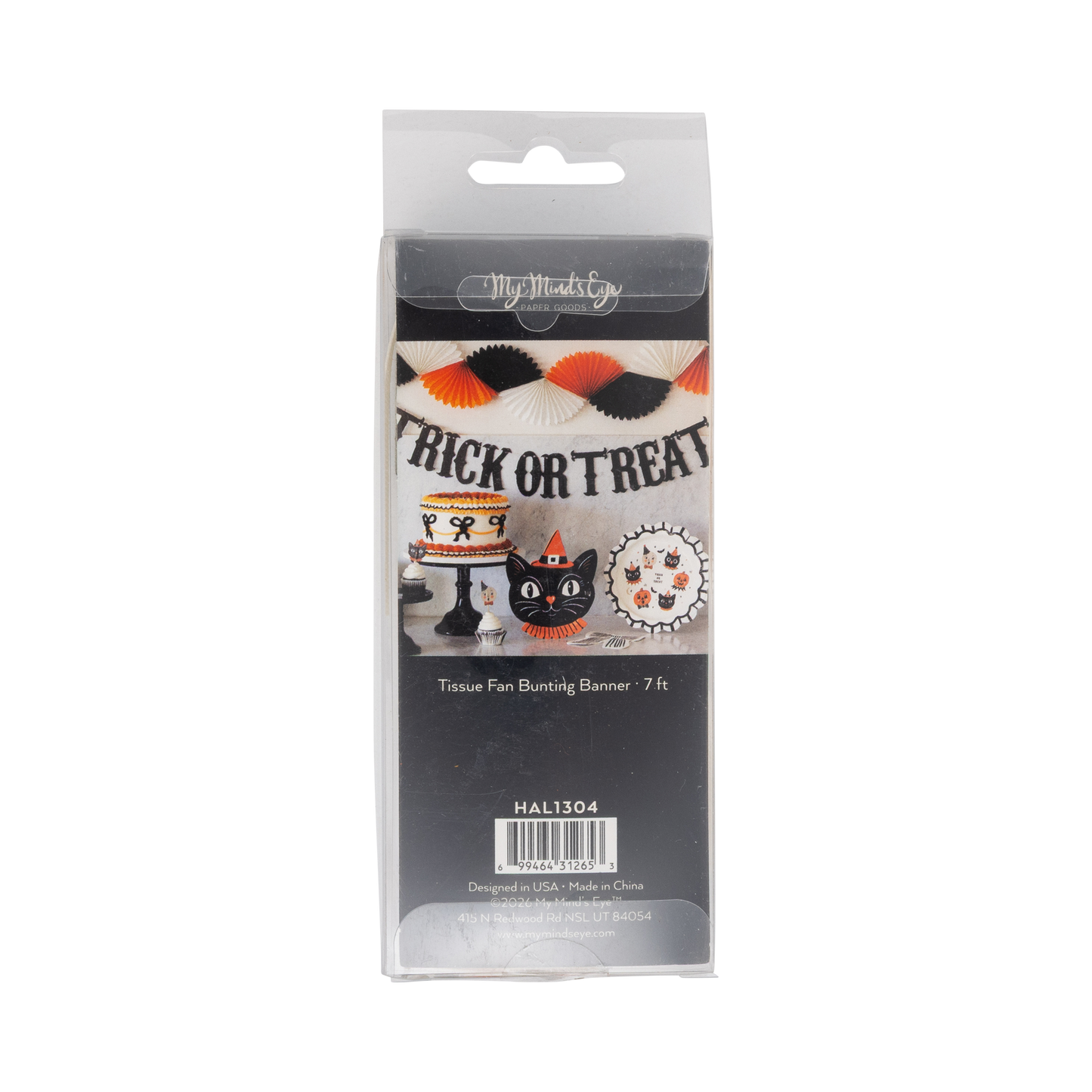 Halloween-themed product packaging with 'Trick or Treat' text and graphics on a white background.