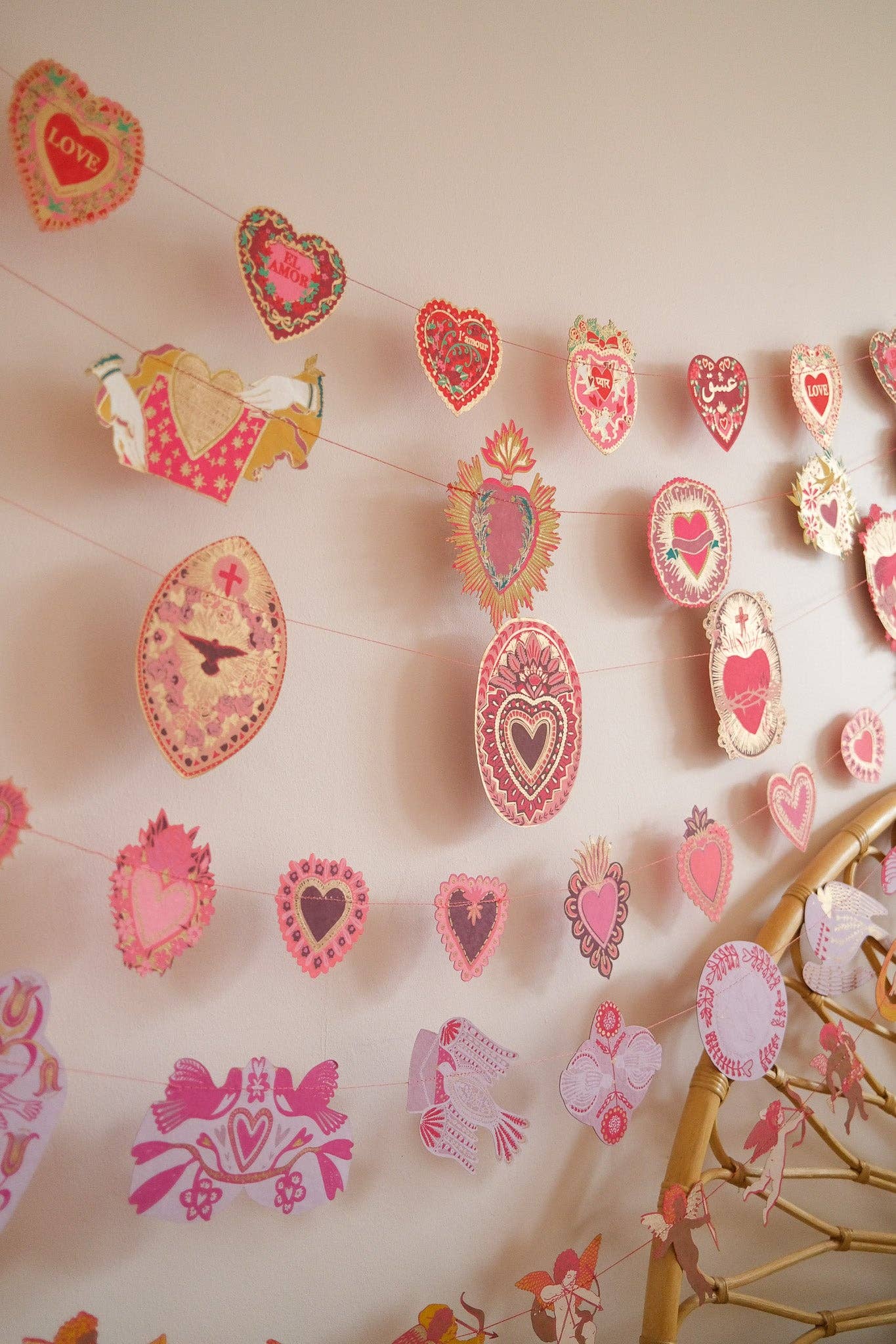 Sweet Hearts Sewn Garland