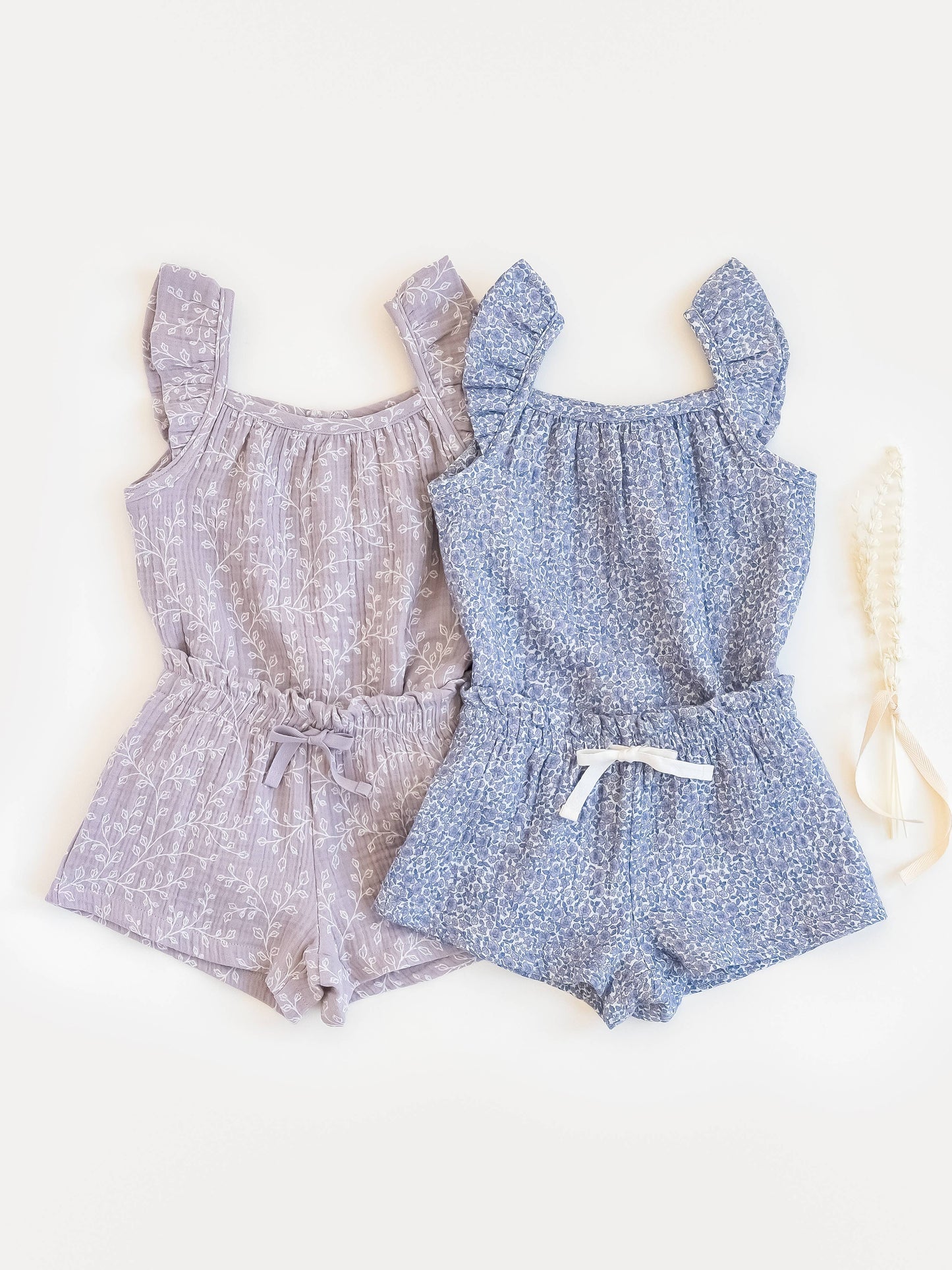 Organic Nora Muslin Tank & Short Set - Gianni Floral/Marino