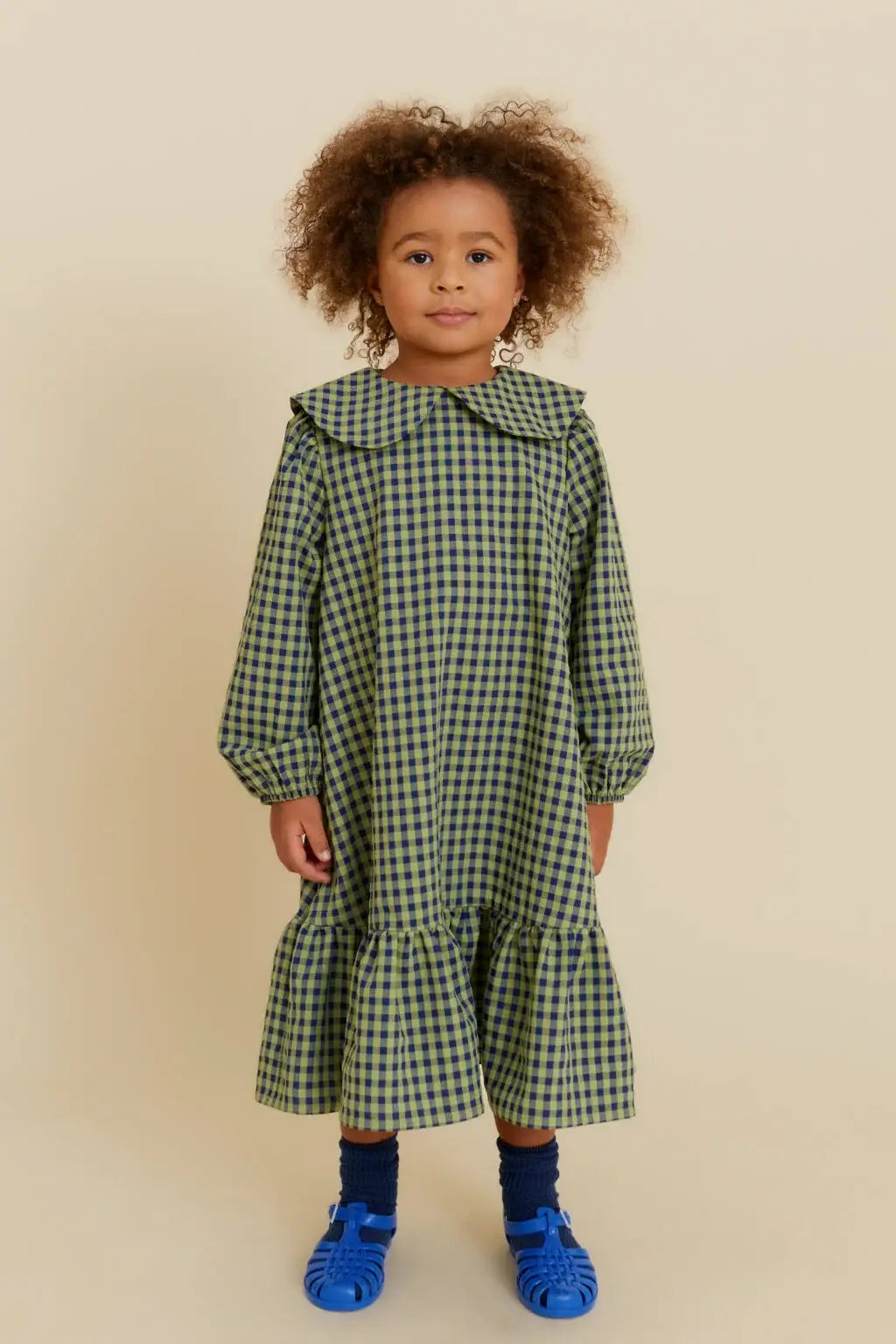 CHECKERED DRESS WITH COLLAR