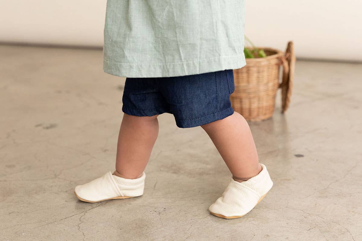 Gender Neutral Baby Moccs in Cream