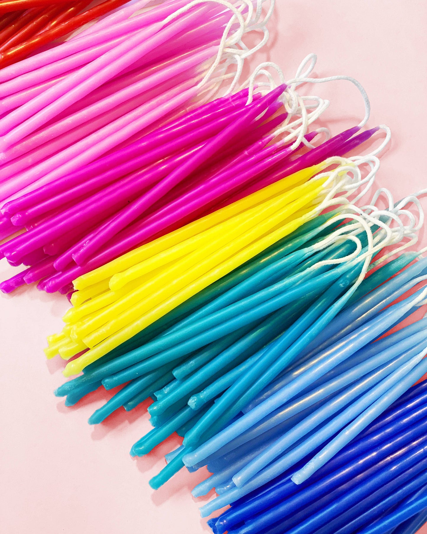 100% Beeswax Hand-Dipped Birthday Candles - Pinks