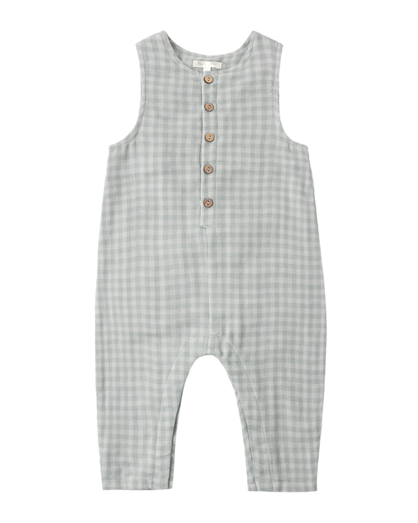 Button Jumpsuit Green Gingham