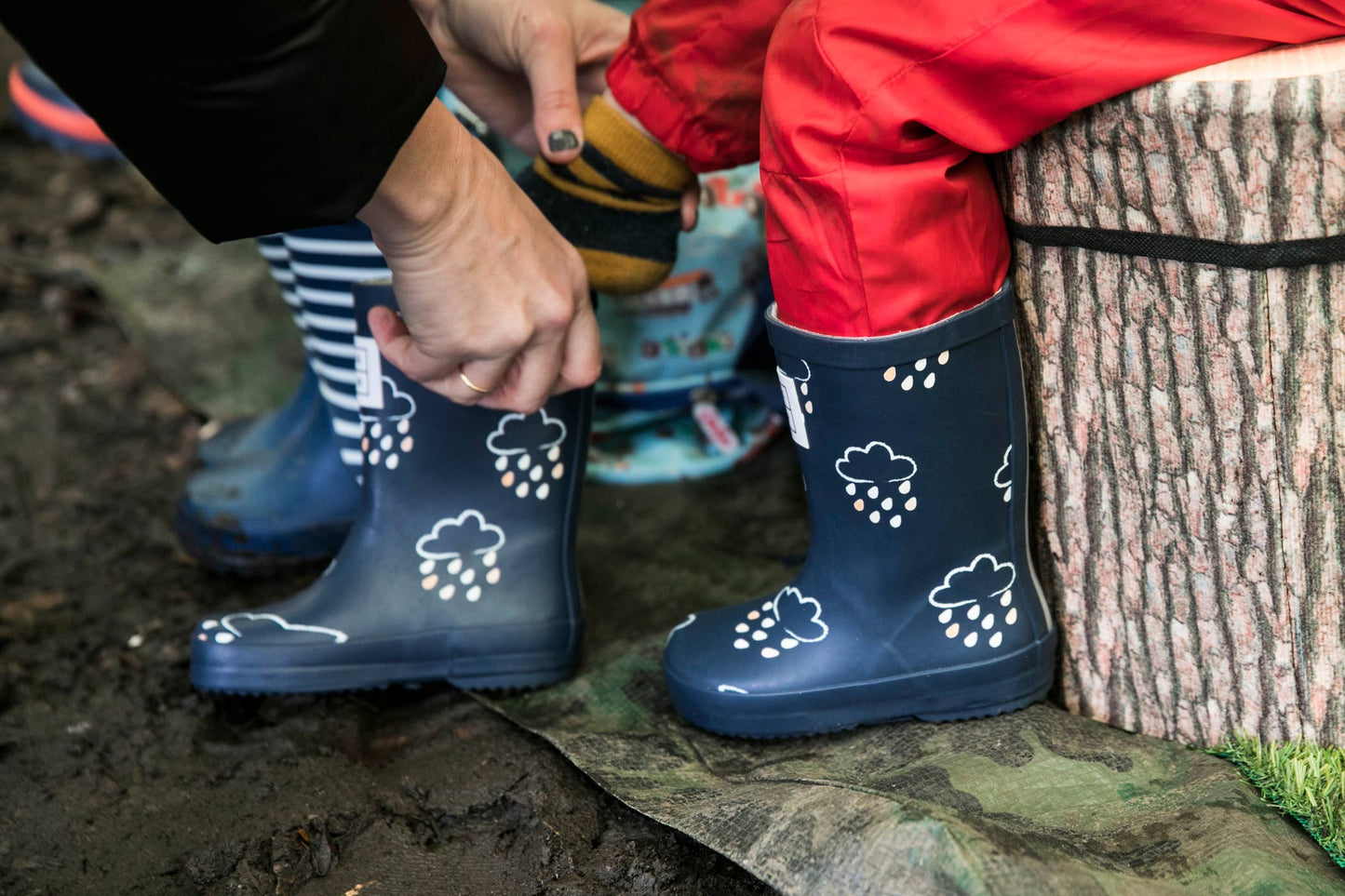 Kids Navy Colour-Revealing Wellies