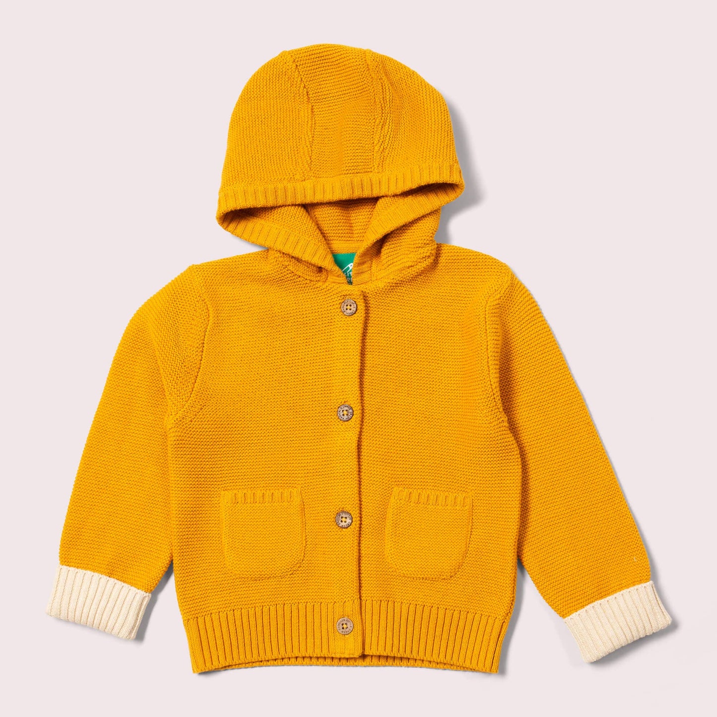 Gold Hooded Snuggly Knitted Cardigan