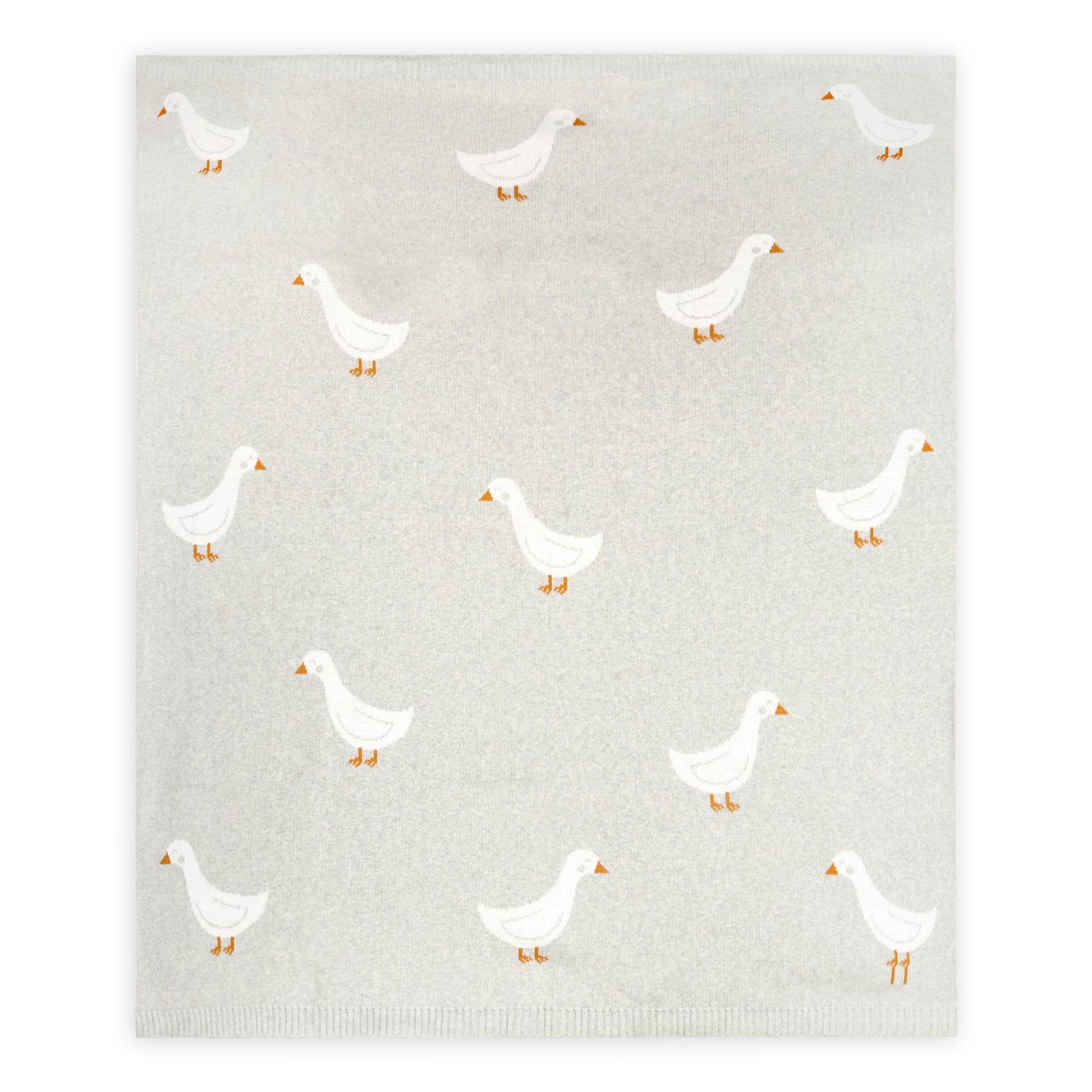 Pattern of white ducks on a textured gray background