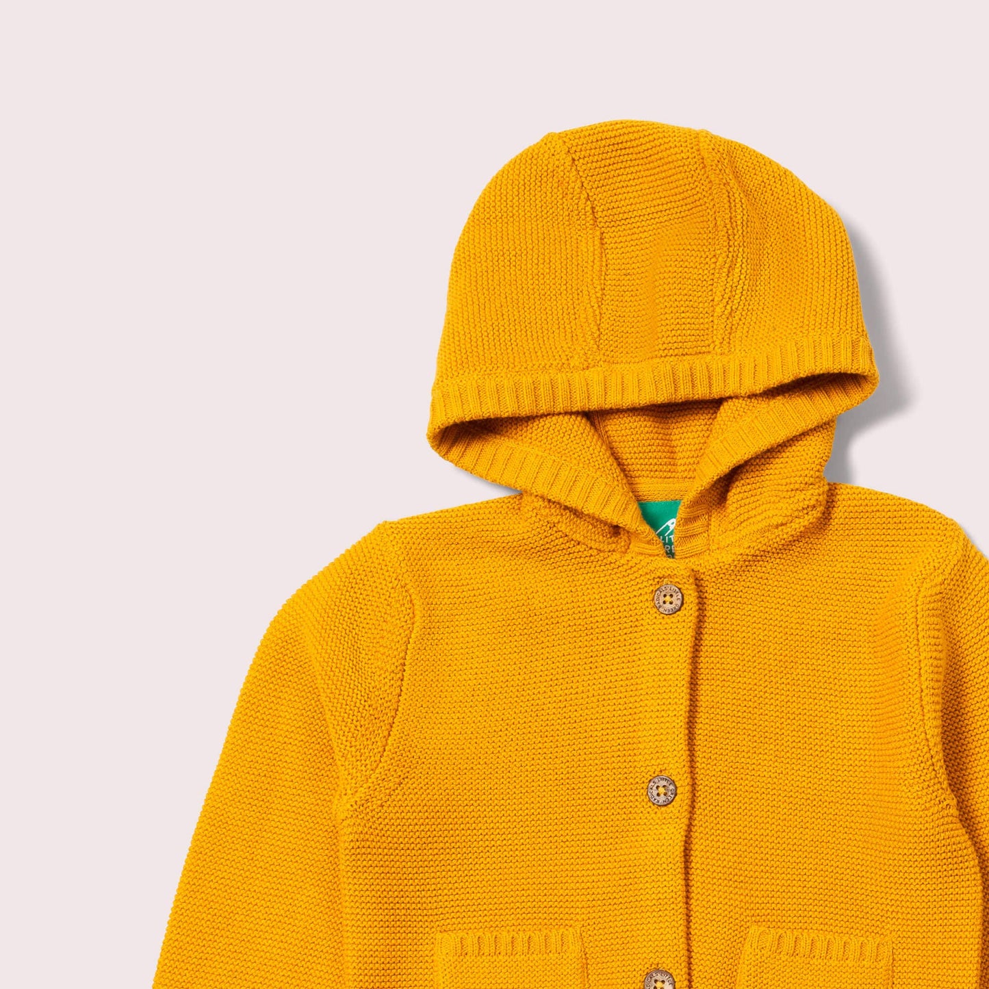 Gold Hooded Snuggly Knitted Cardigan