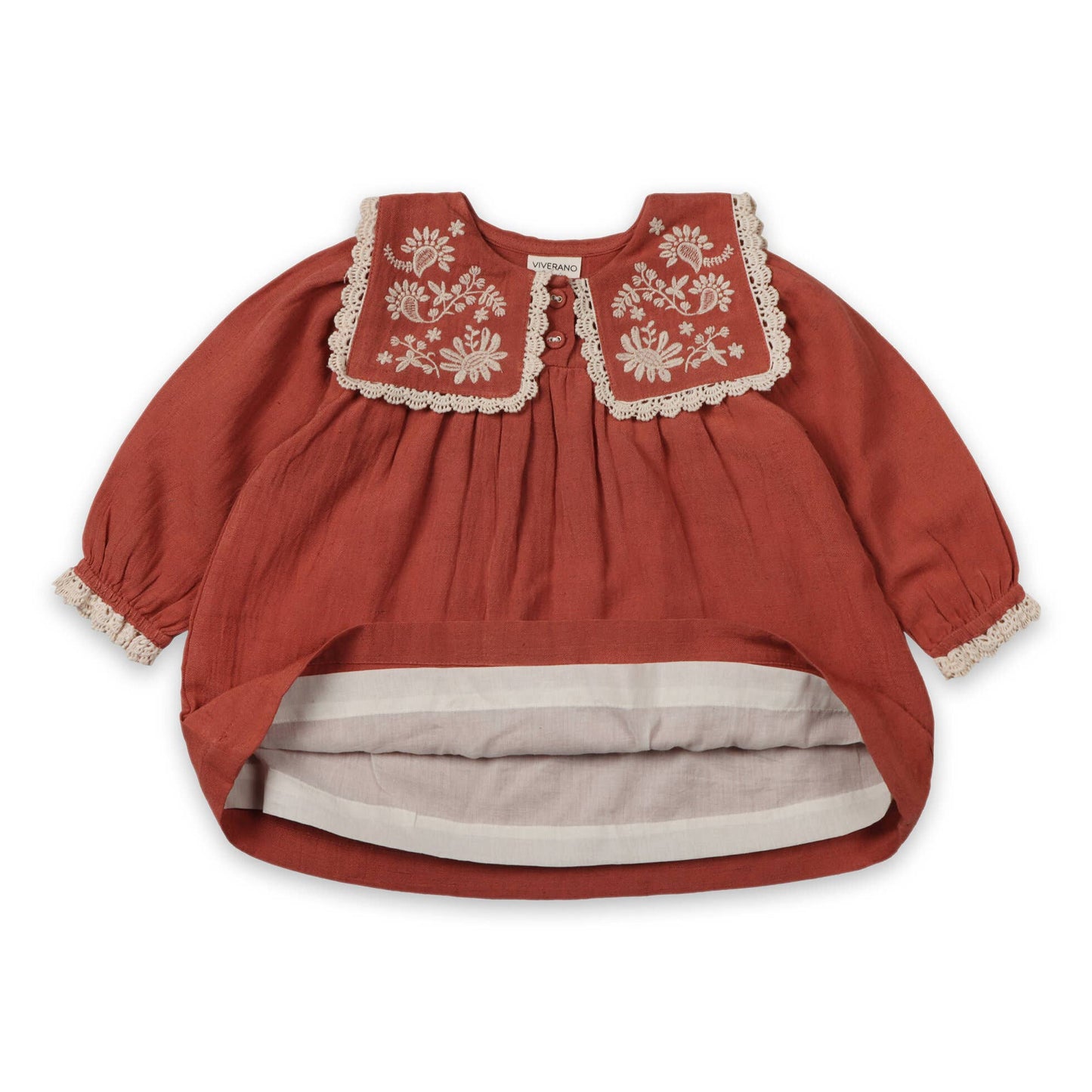 Sola Embroidered Collar Baby Dress & Bloomer -Organic