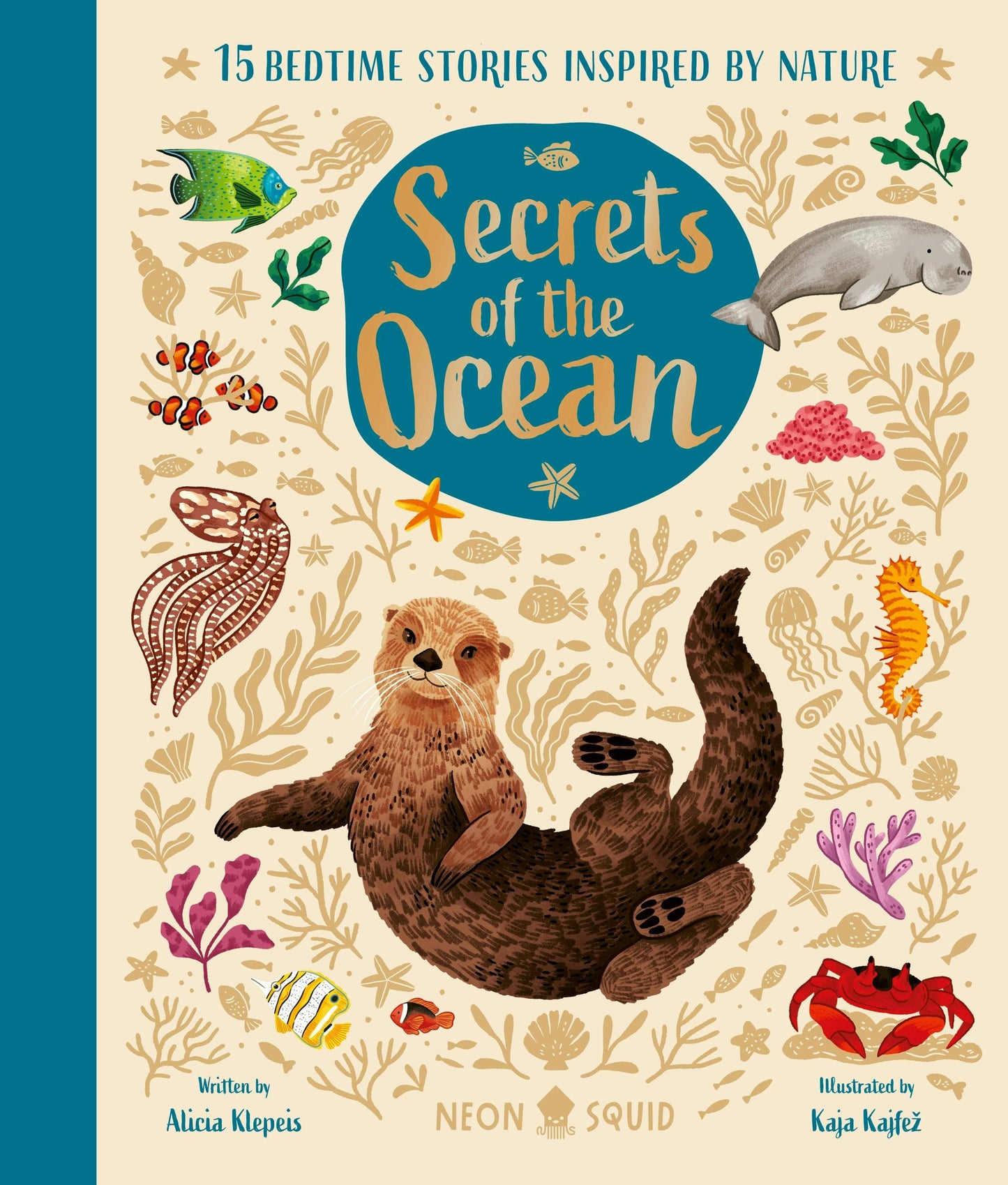 Book cover of 'Secrets of the Ocean' with illustrations of an otter, fish, and marine life.
