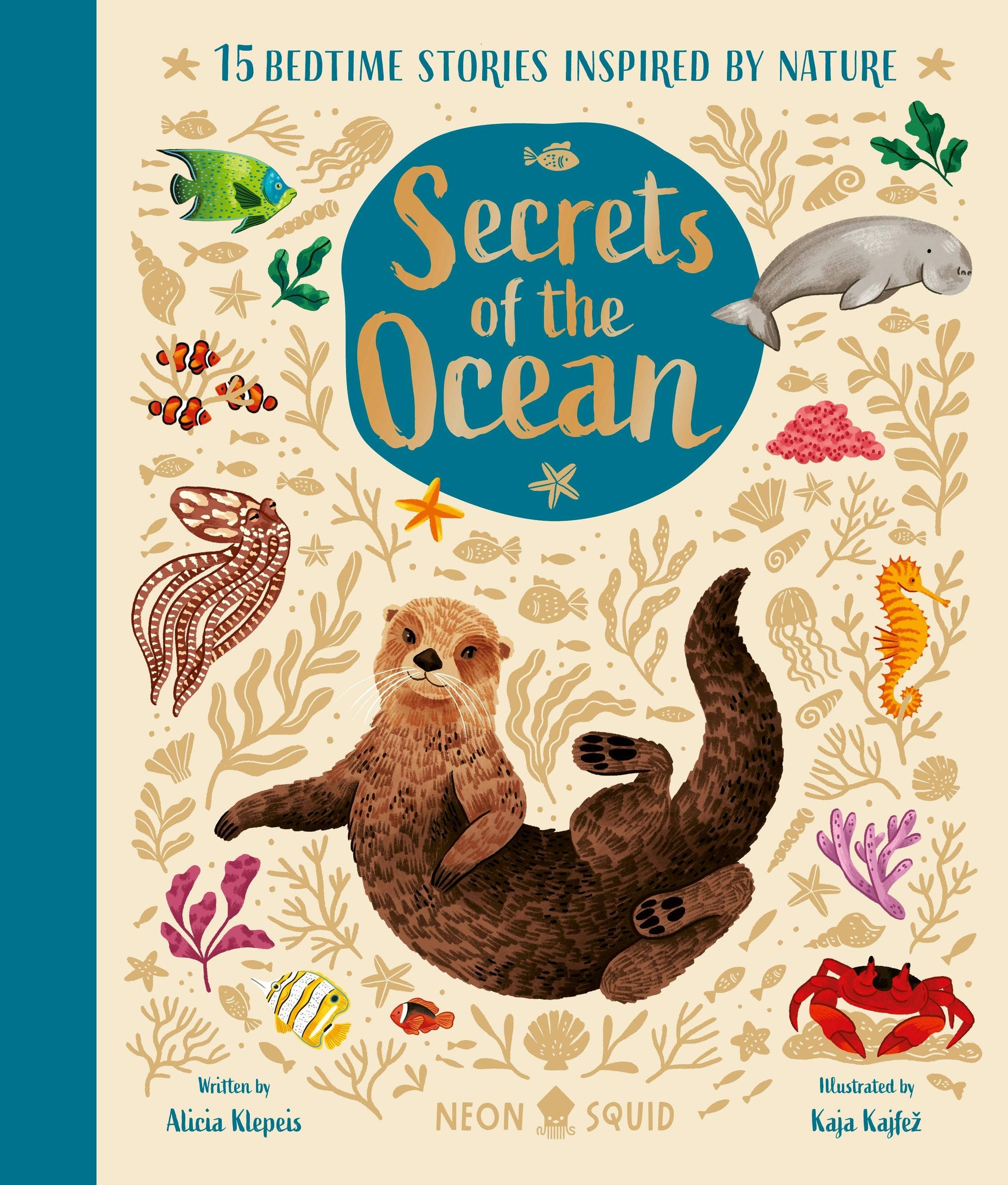 Book cover of 'Secrets of the Ocean' with illustrations of an otter, fish, and marine life.