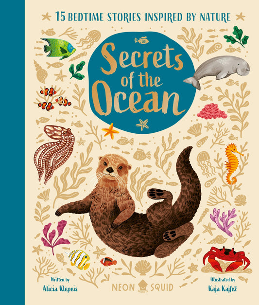 Book cover of 'Secrets of the Ocean' with illustrations of an otter, fish, and marine life.