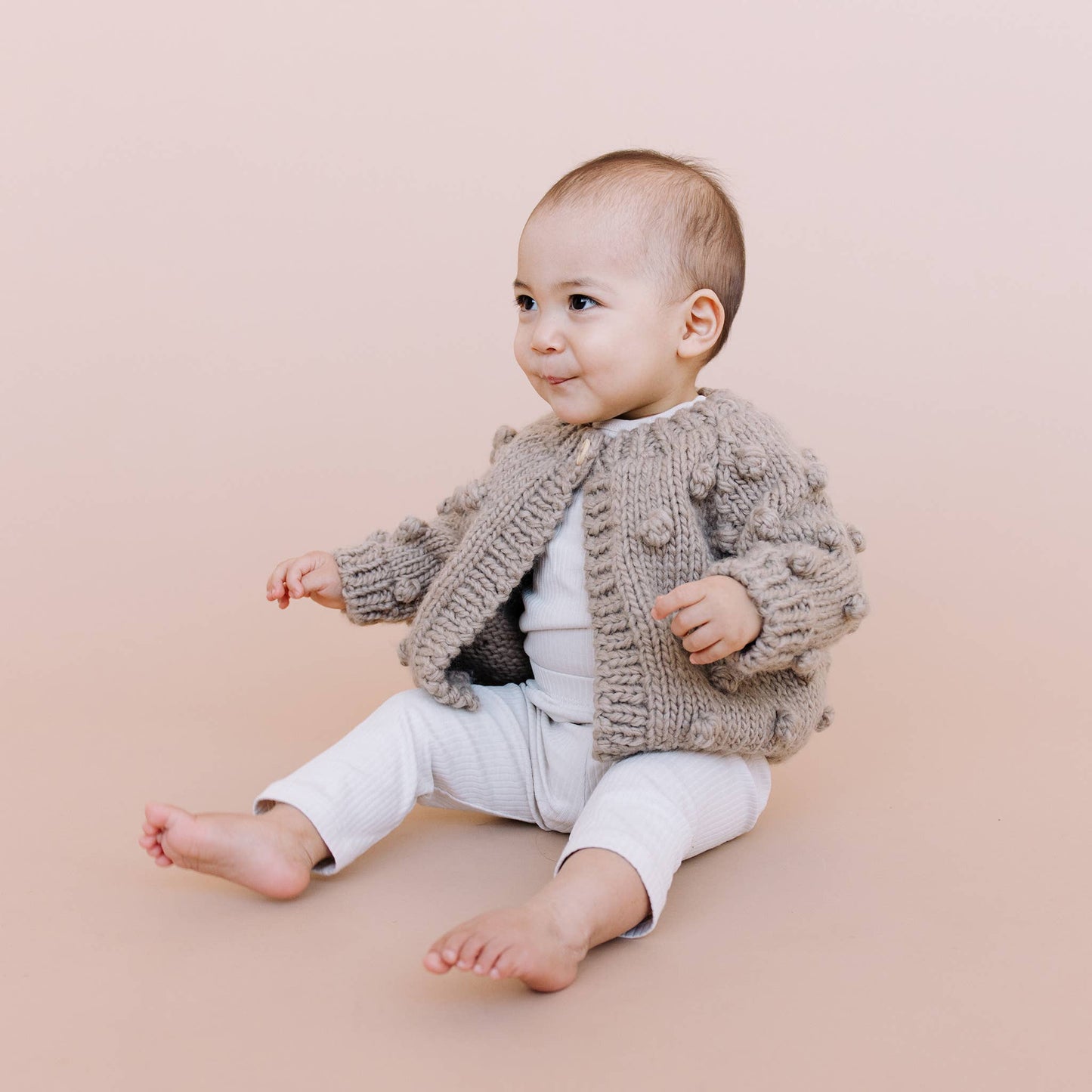 Popcorn Cardigan Flax Baby Kids Sweater Clothing Gift