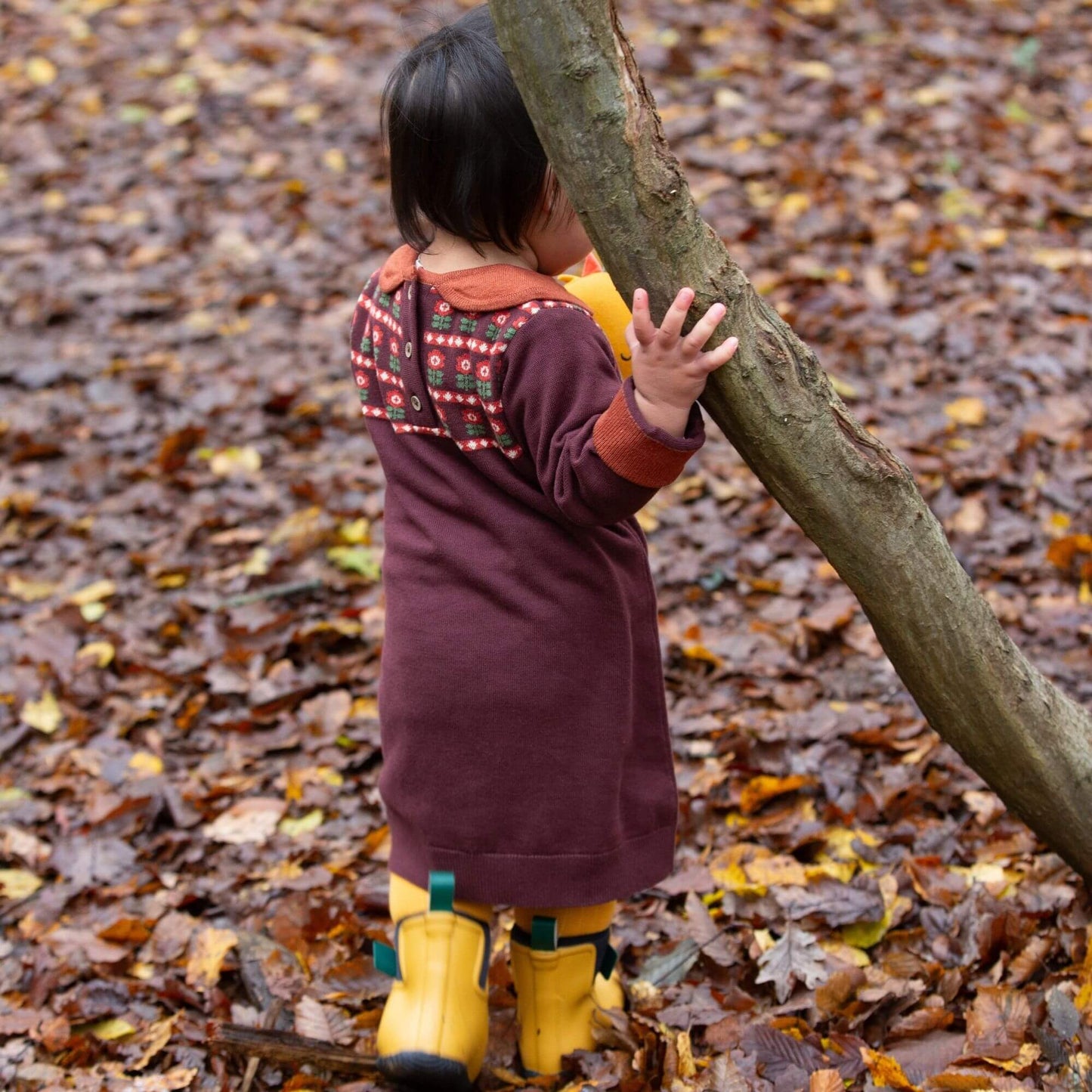 Collecting Flowers Knitted Collar Dress