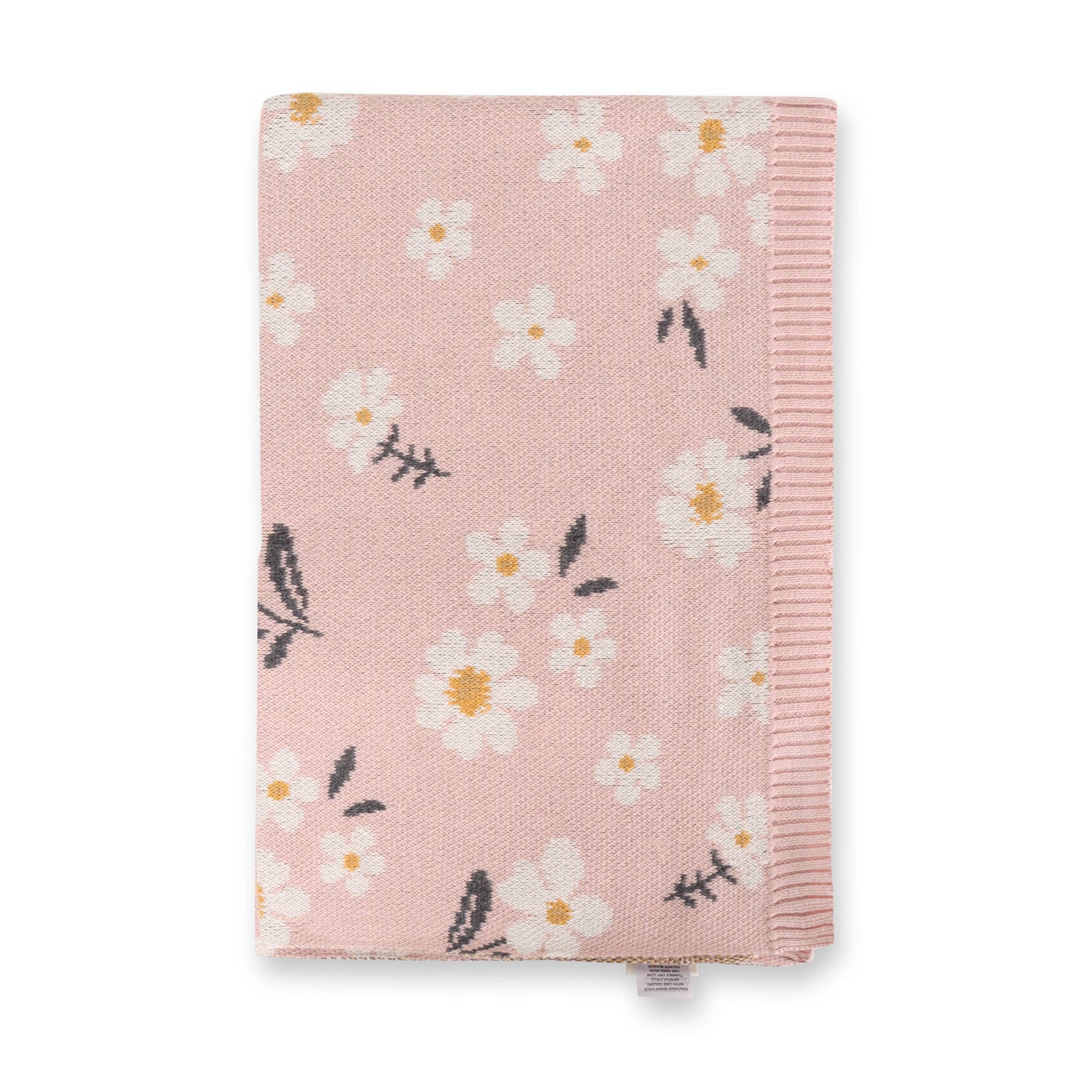 Floral patterned blanket on a white background