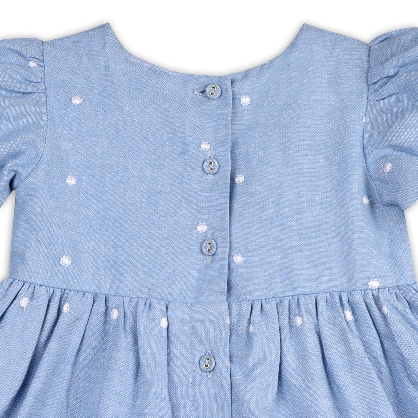 Isla Chambray Baby Dress + Bloomer (Organic Cotton)