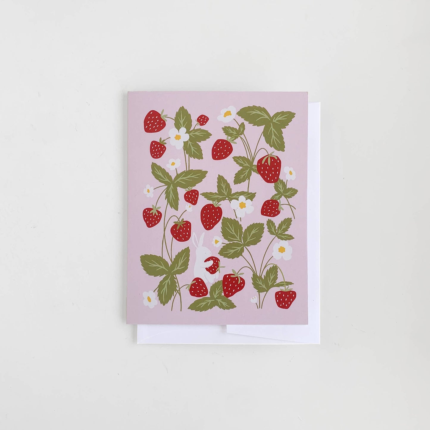 Greeting Card Strawberry Bunny Baby Birthday Spring Summer