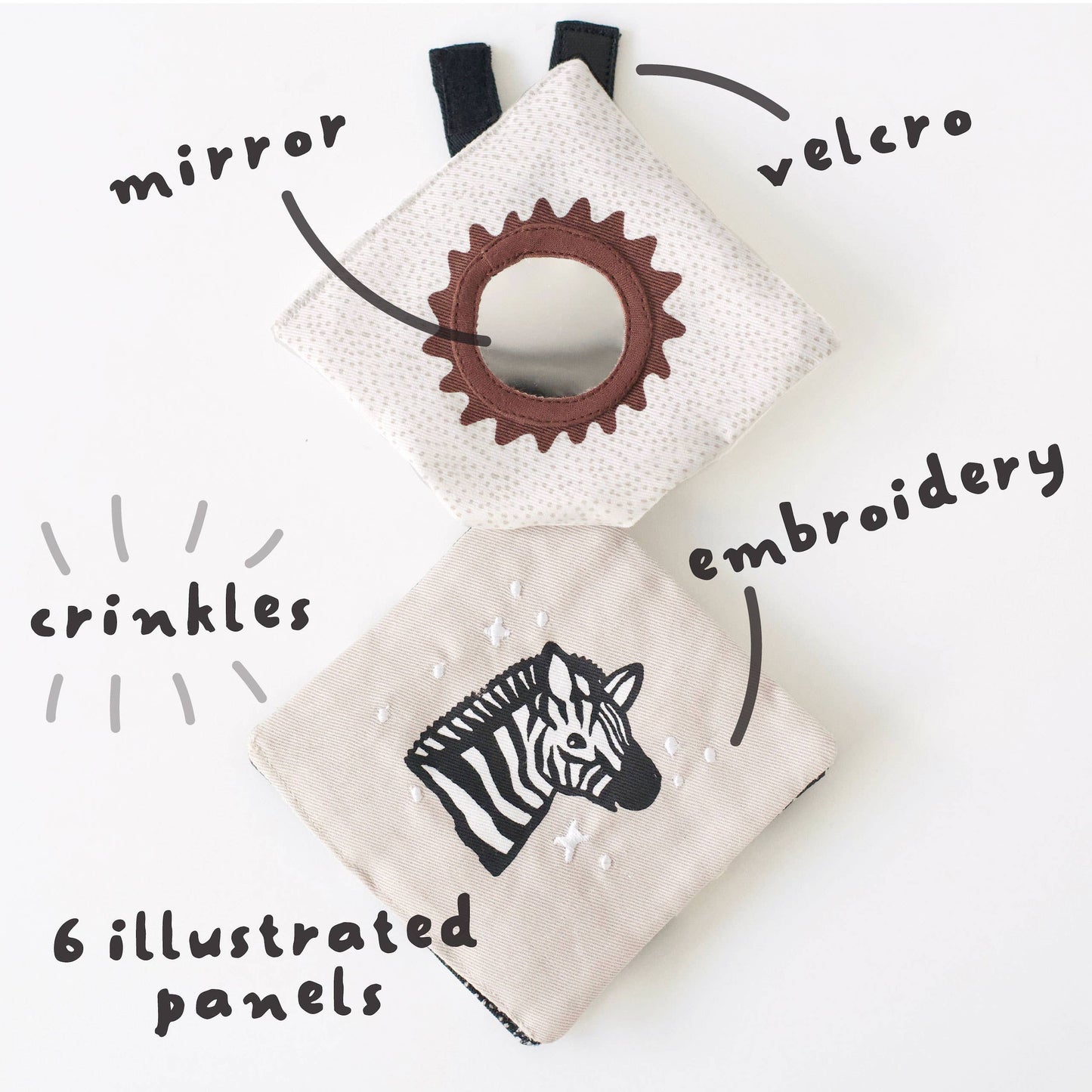 Crinkle Pages Stroller Activity Toy for Baby - Wild