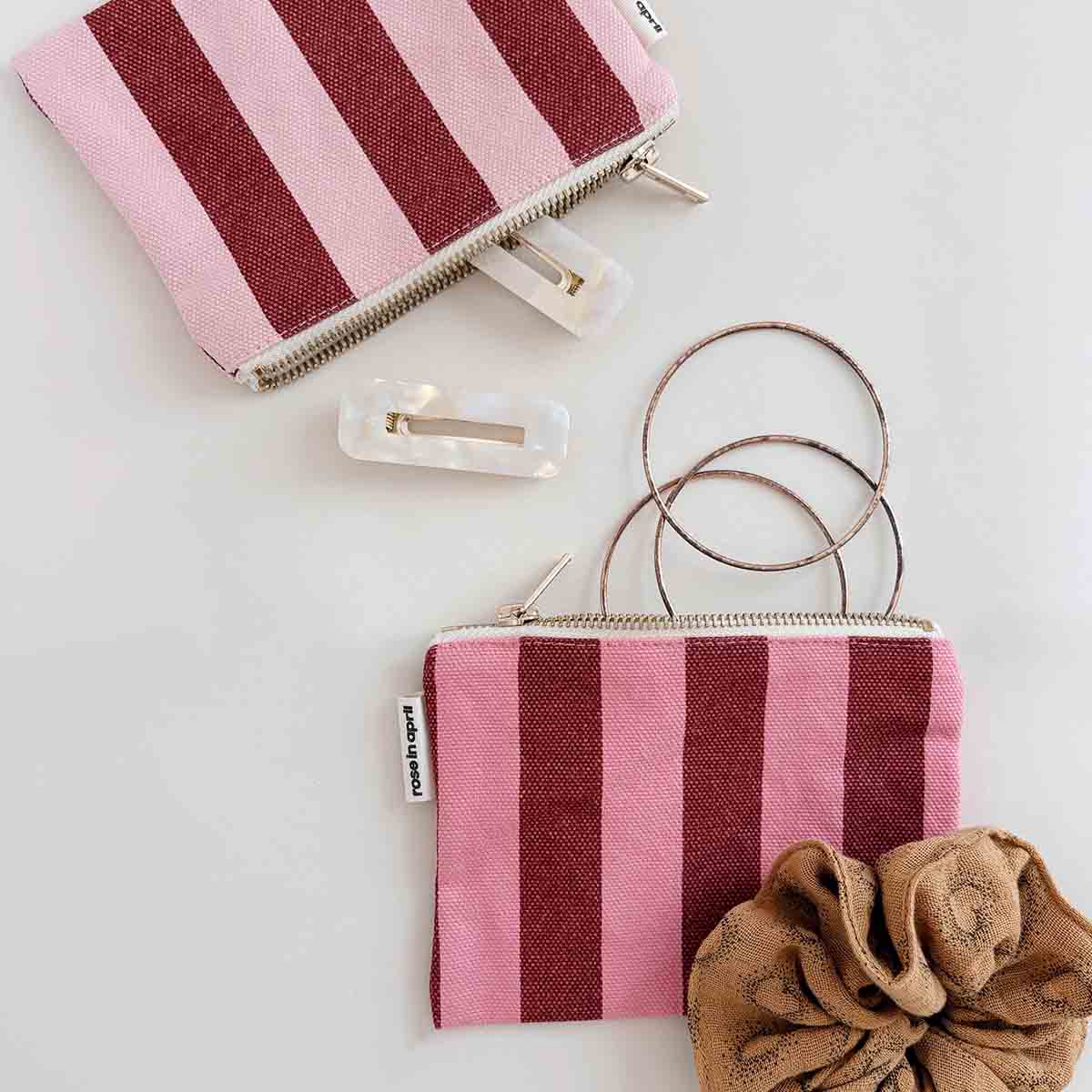 MARIE PURSE STRIPES BRICK / PINK