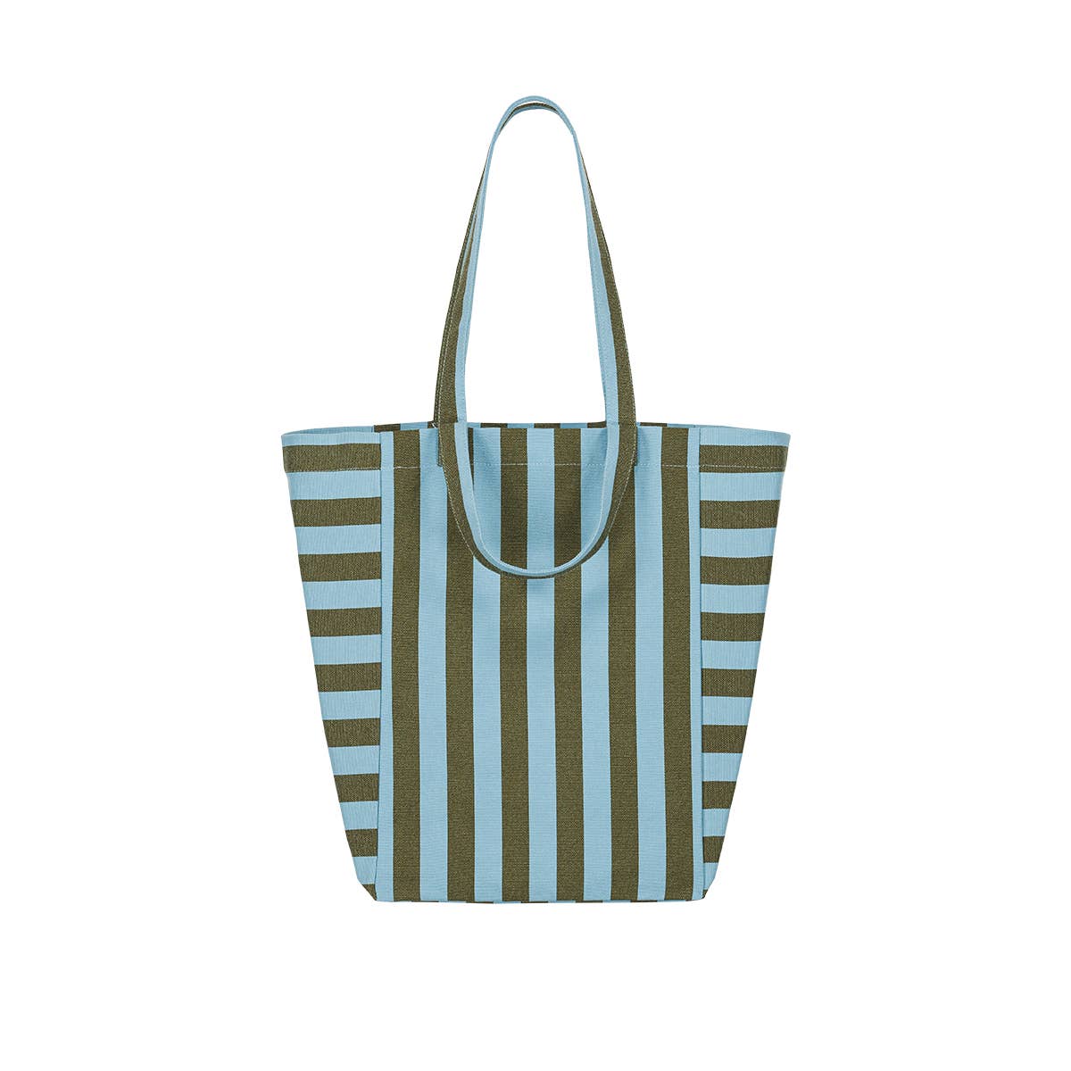 ELISABETH TOTE BAG STRIPES OLIVE / BLUE
