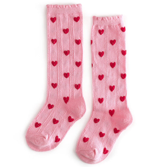 True Love Scalloped Knee High Socks