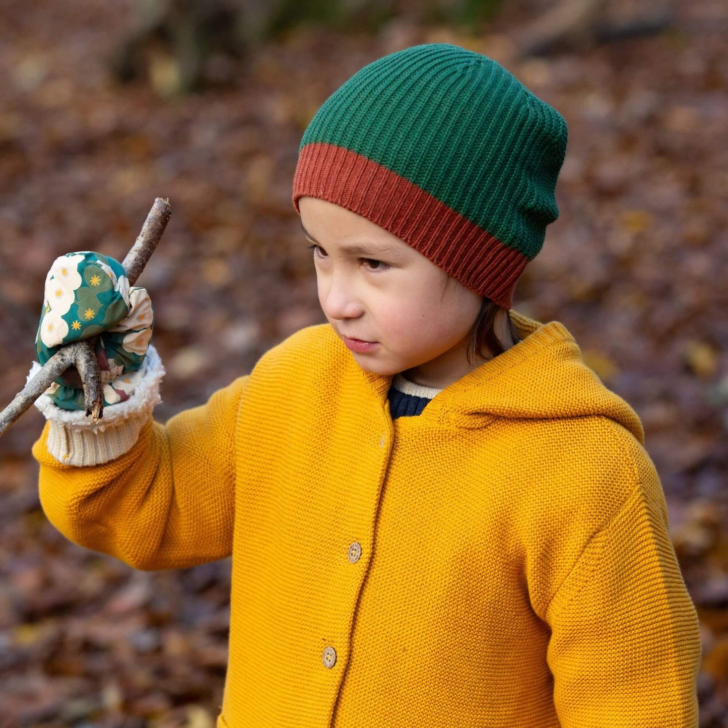Gold Hooded Snuggly Knitted Cardigan