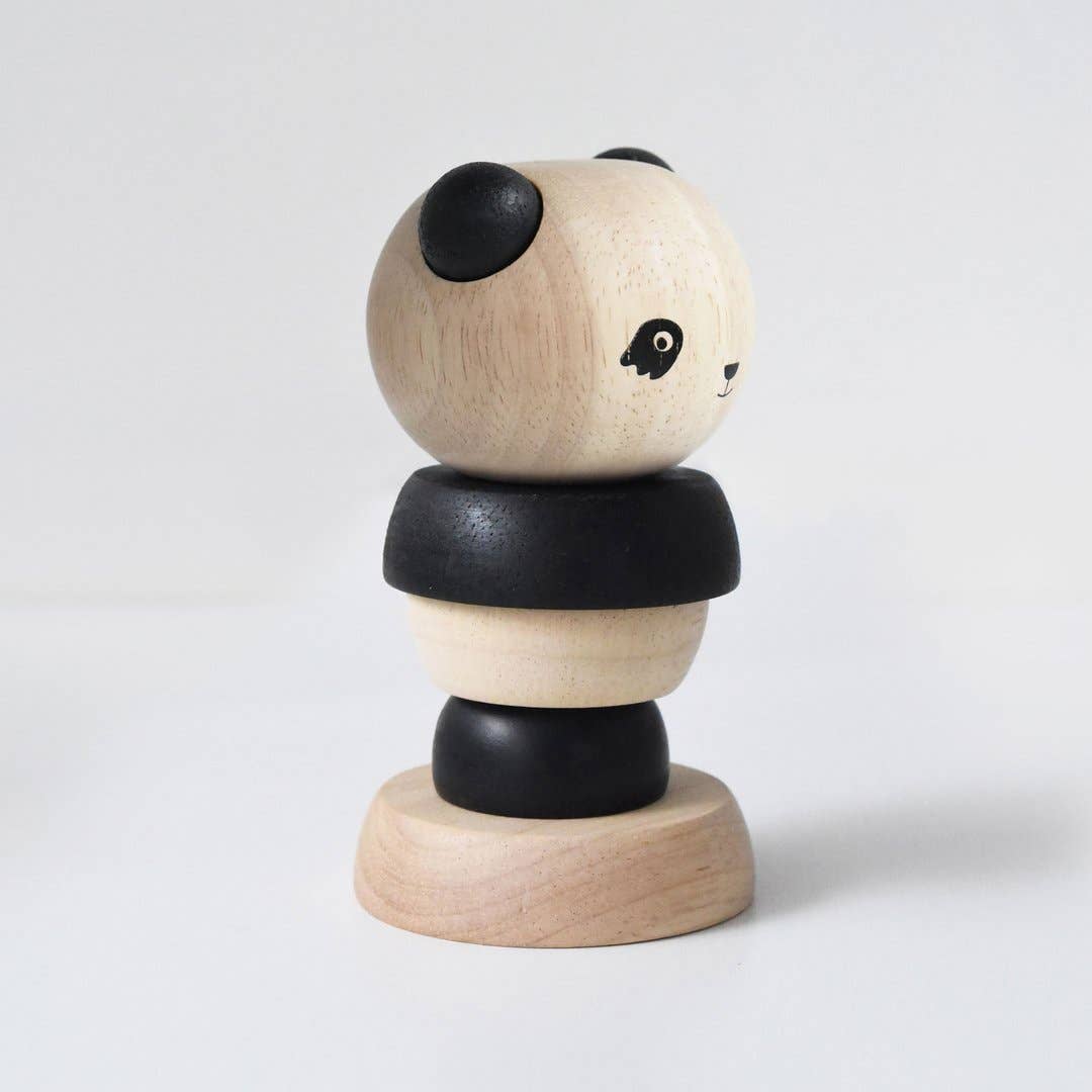 Wooden Ring Stacker - Panda