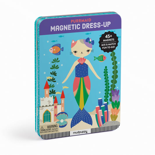 Mudpuppy Purrmaid magnetic dress-up set packaging on a white background