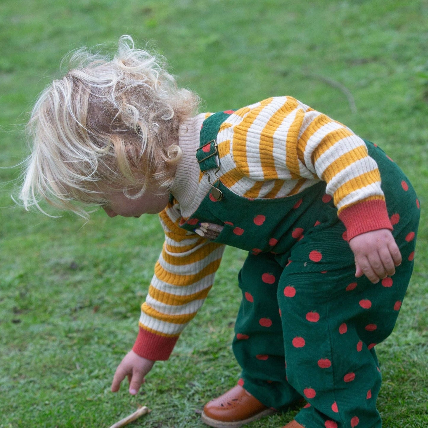 Apple Printed Classic Corduroy Dungarees