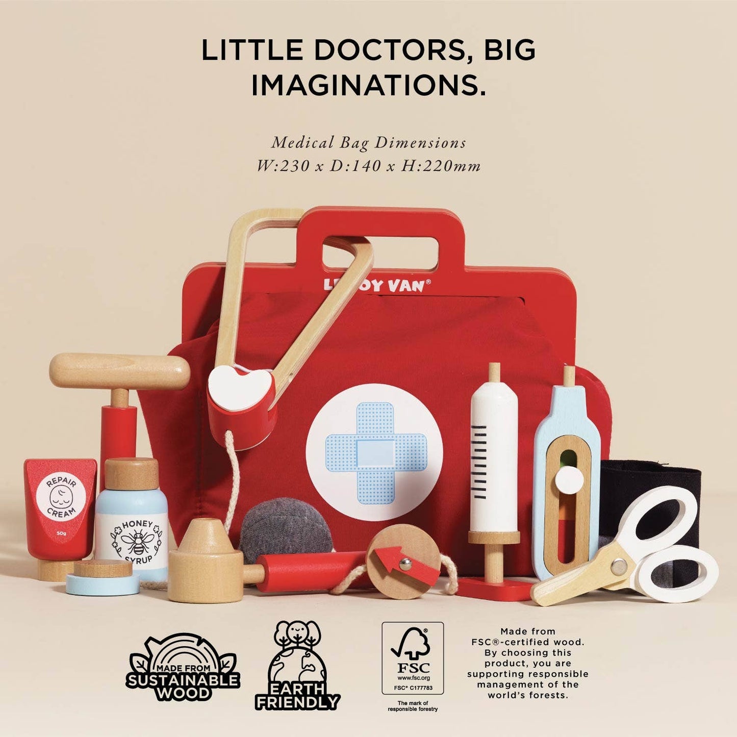 Vinatge Doctor Roleplay Wooden Kit