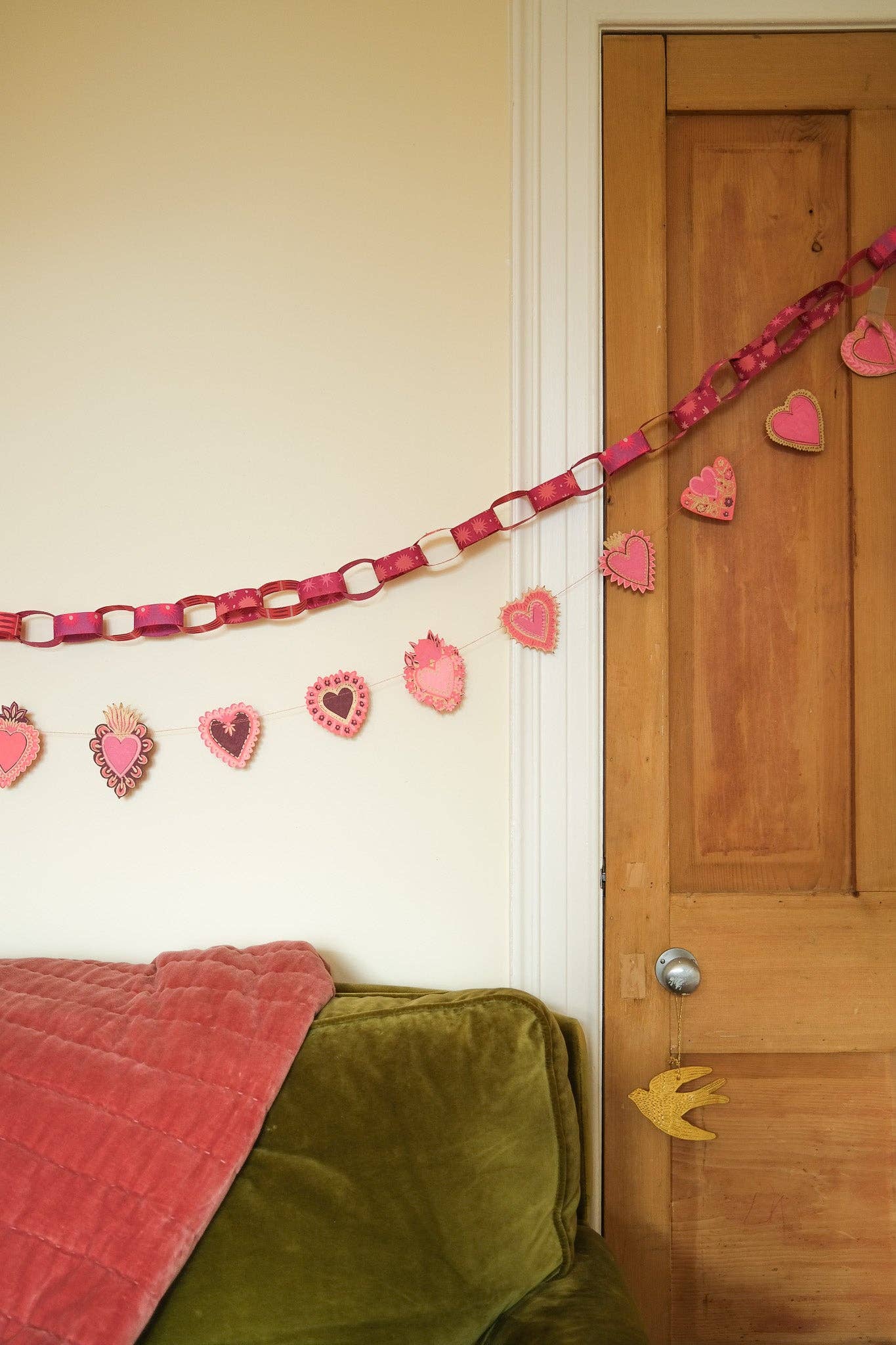 Sweet Hearts Sewn Garland
