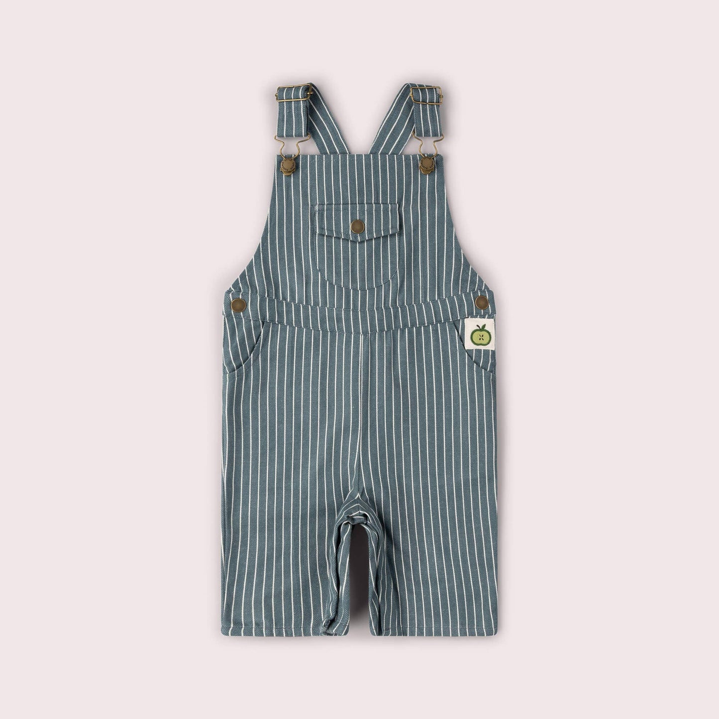 Striped baby overalls on a white background