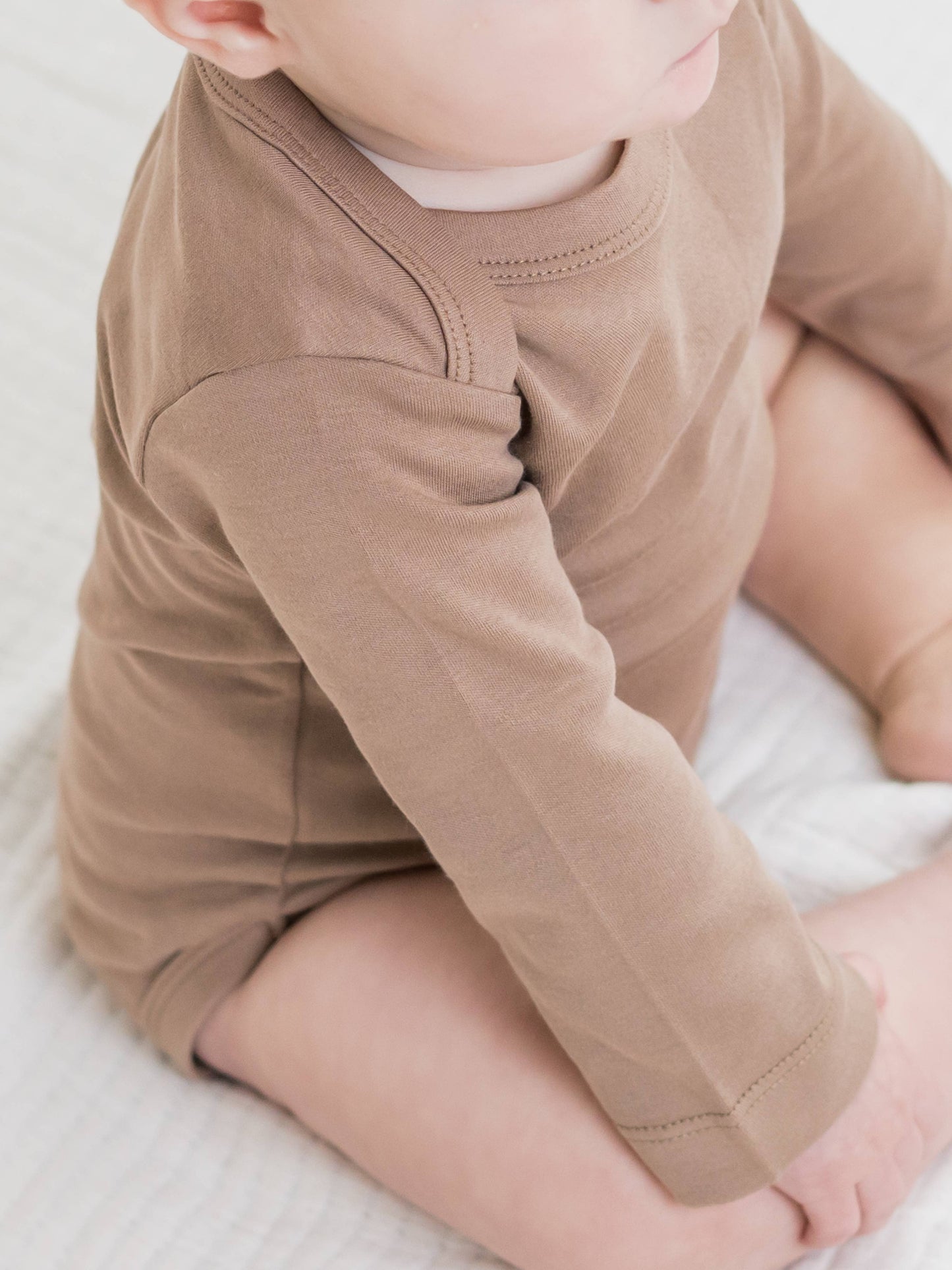 Organic Baby Long Sleeve Classic Bodysuit - Truffle