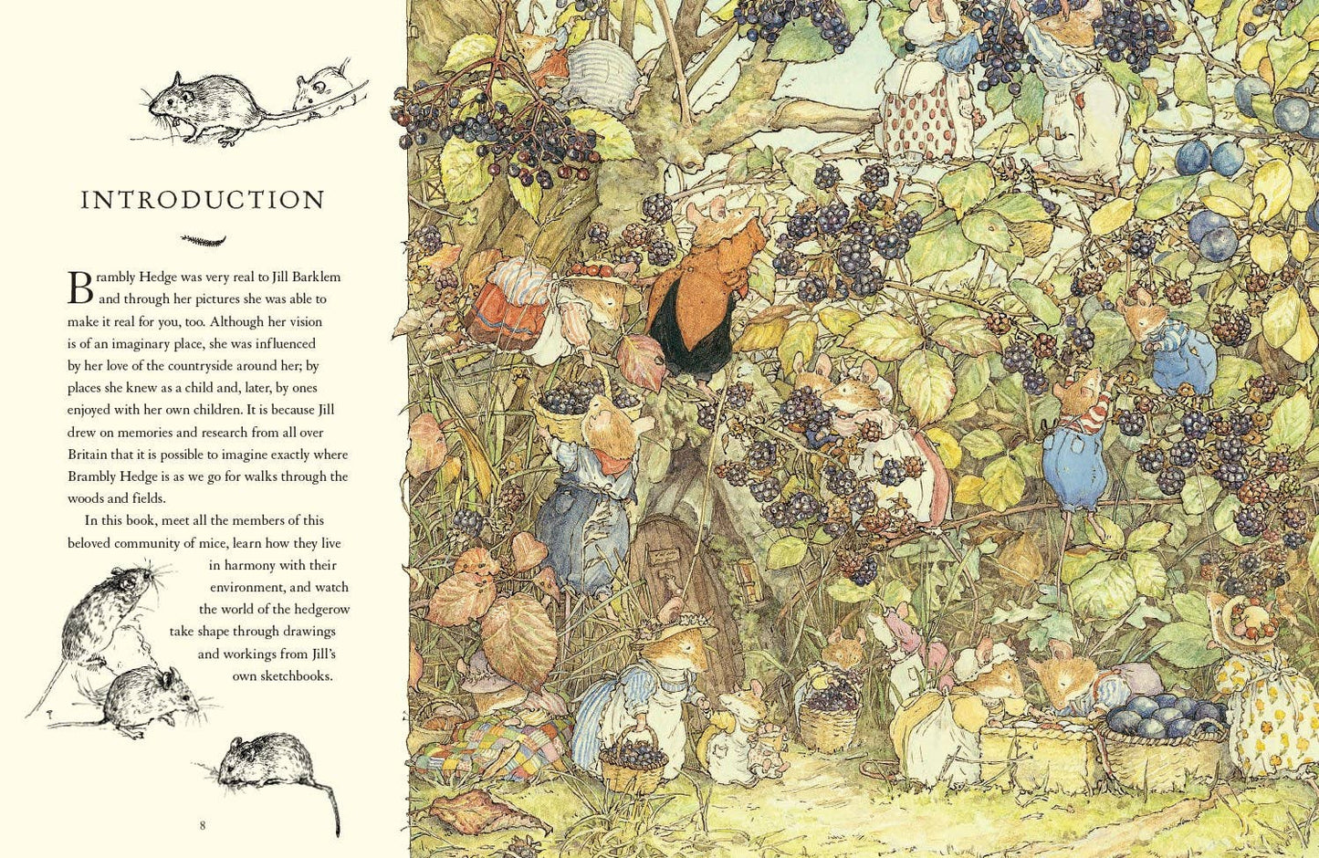 Illustrated book page with characters and nature elements, featuring a mix of text and artwork.