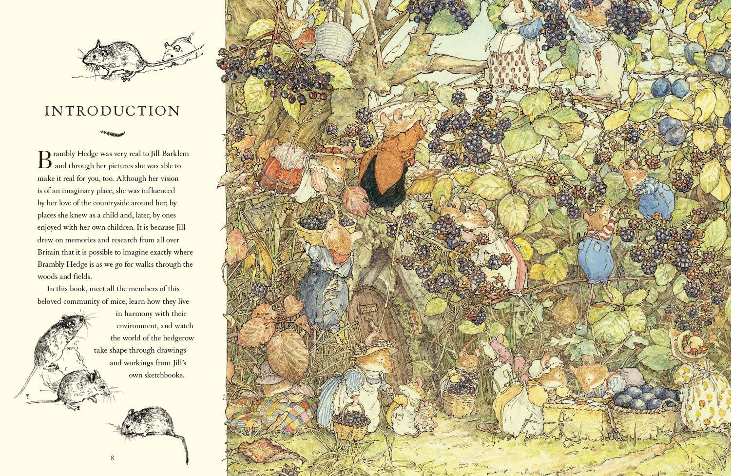 Illustrated book page with characters and nature elements, featuring a mix of text and artwork.