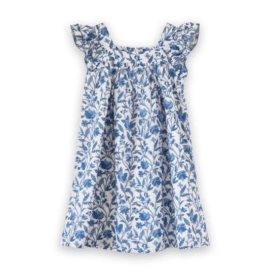 Girls Everly Square Neck Dress | Vintage Blue